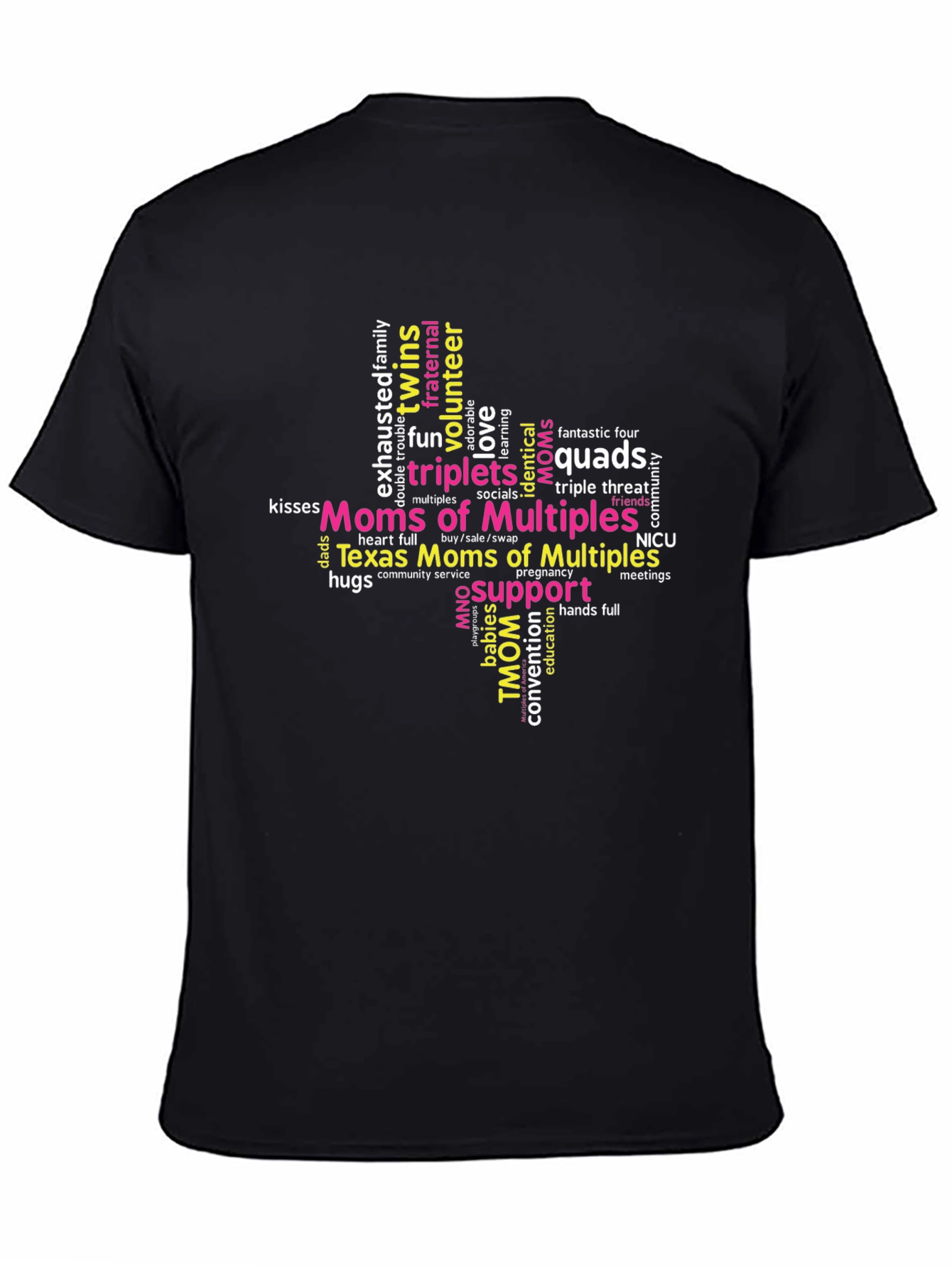 Moms of Multiples T-Shirt - Support Love Twins Triplets & Quads