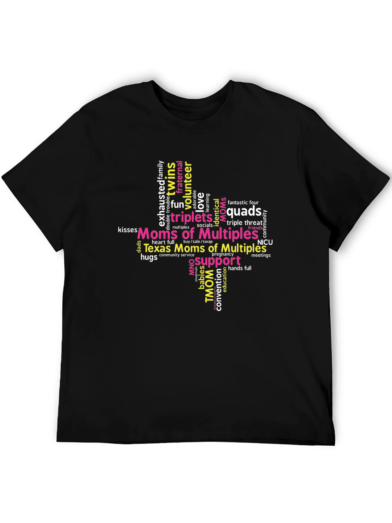 Moms of Multiples T-Shirt - Support Love Twins Triplets & Quads