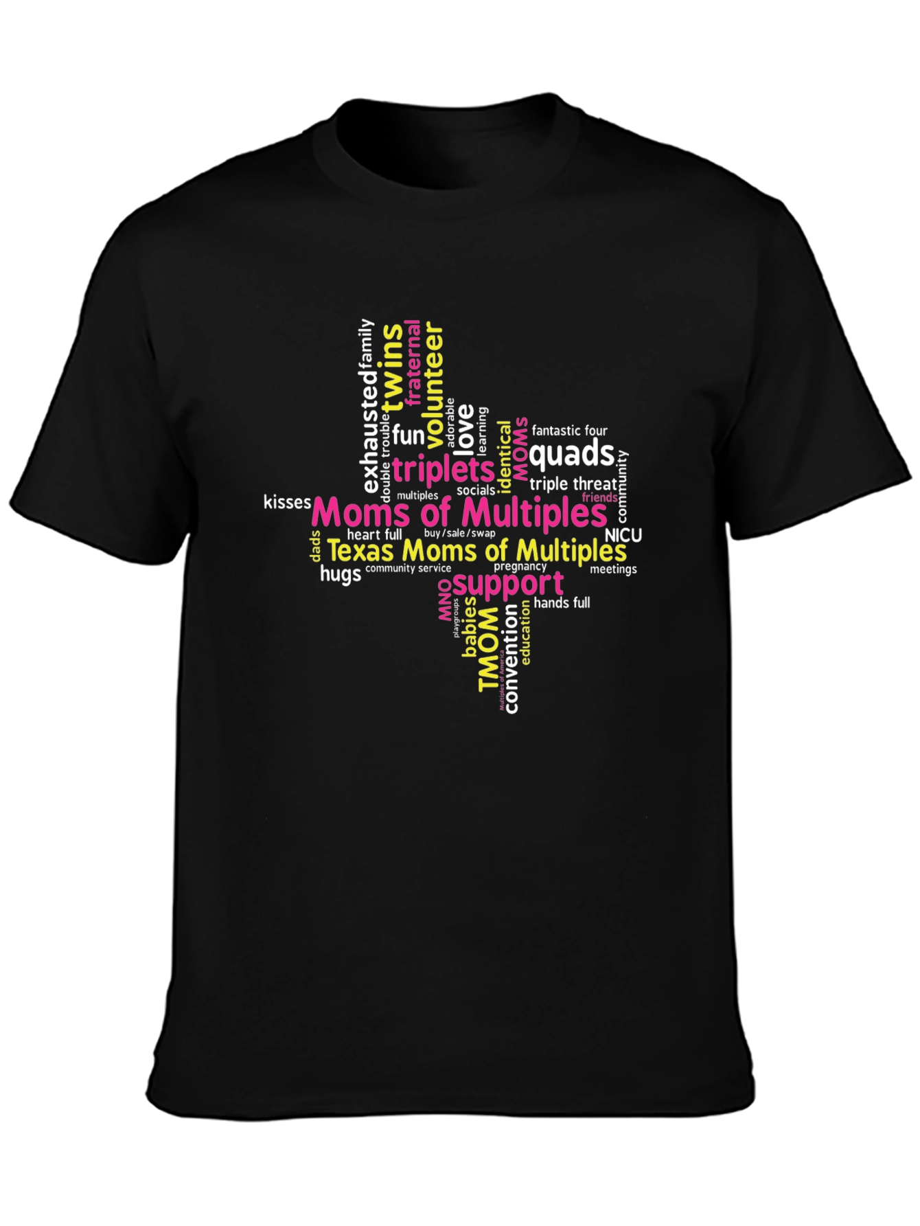 Moms of Multiples T-Shirt - Support Love Twins Triplets & Quads