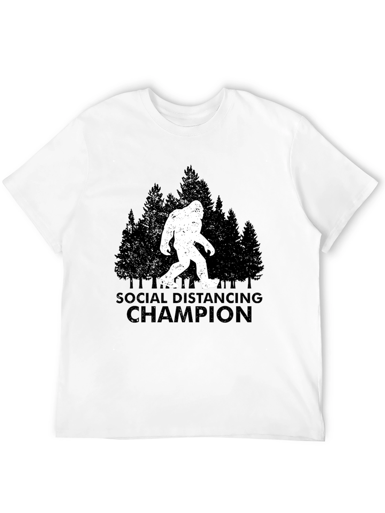 Social Distancing Champion T-Shirt Bigfoot Graphic Tee