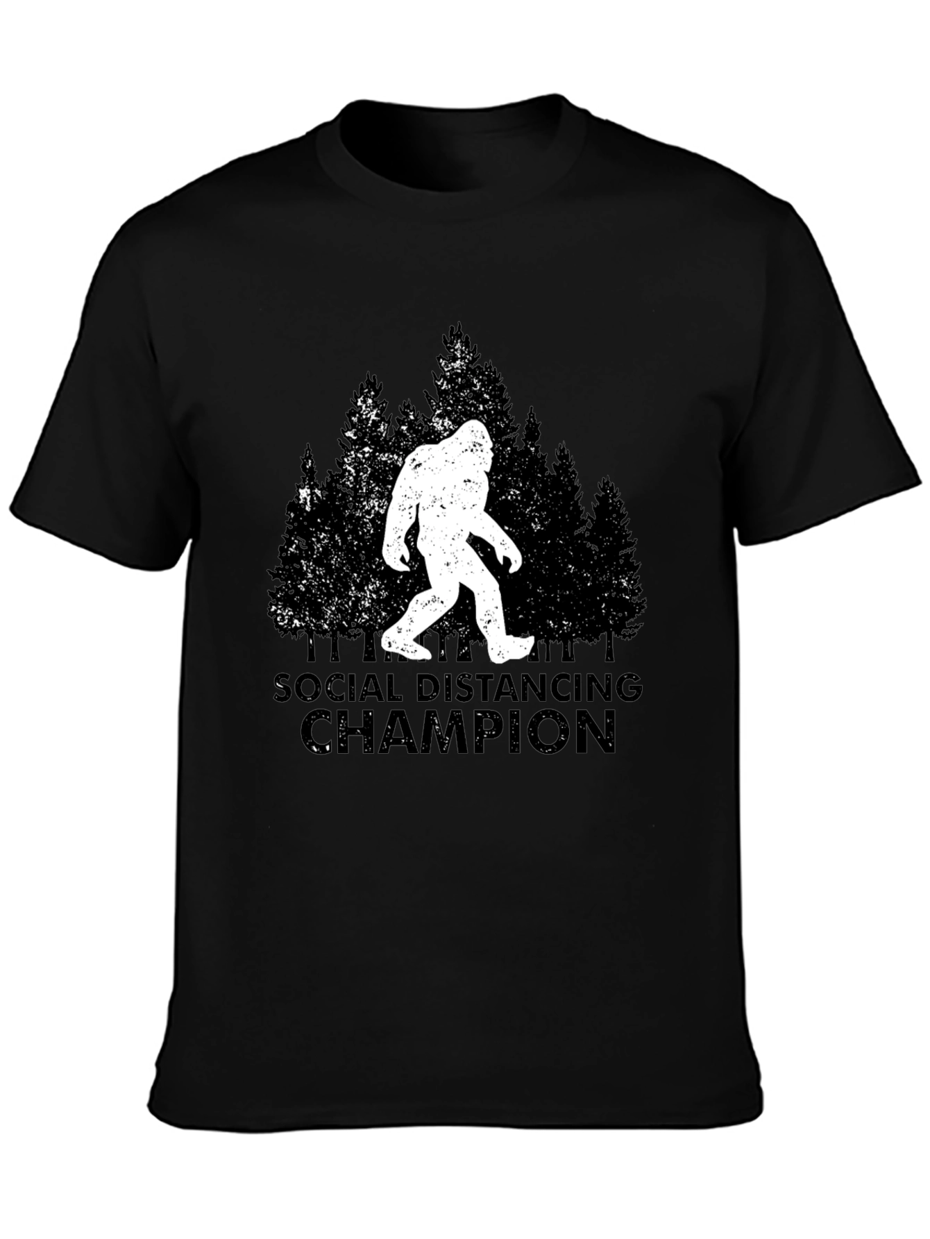 Social Distancing Champion T-Shirt Bigfoot Graphic Tee