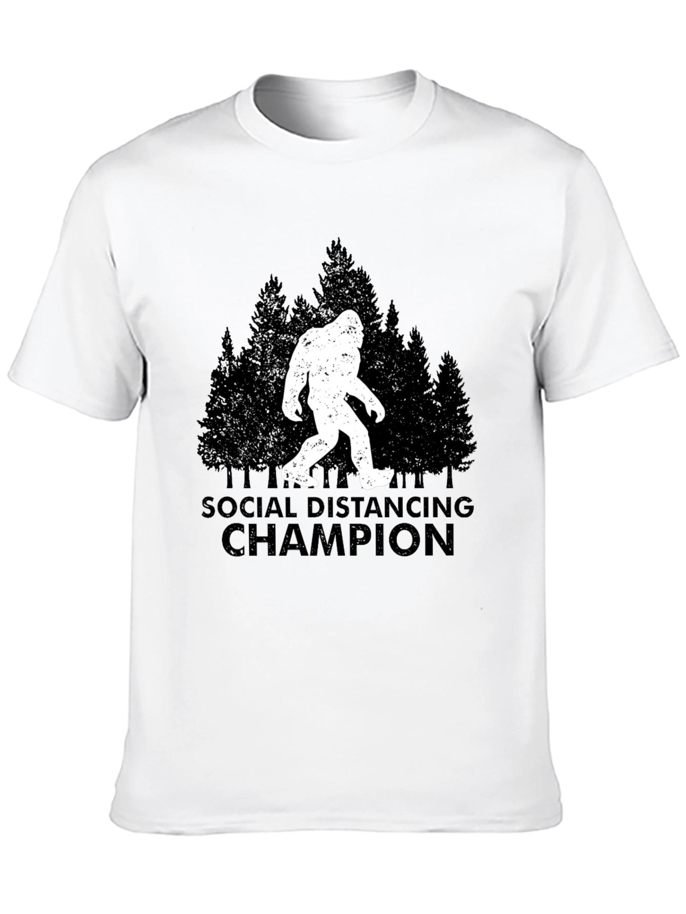 Social Distancing Champion T-Shirt Bigfoot Graphic Tee
