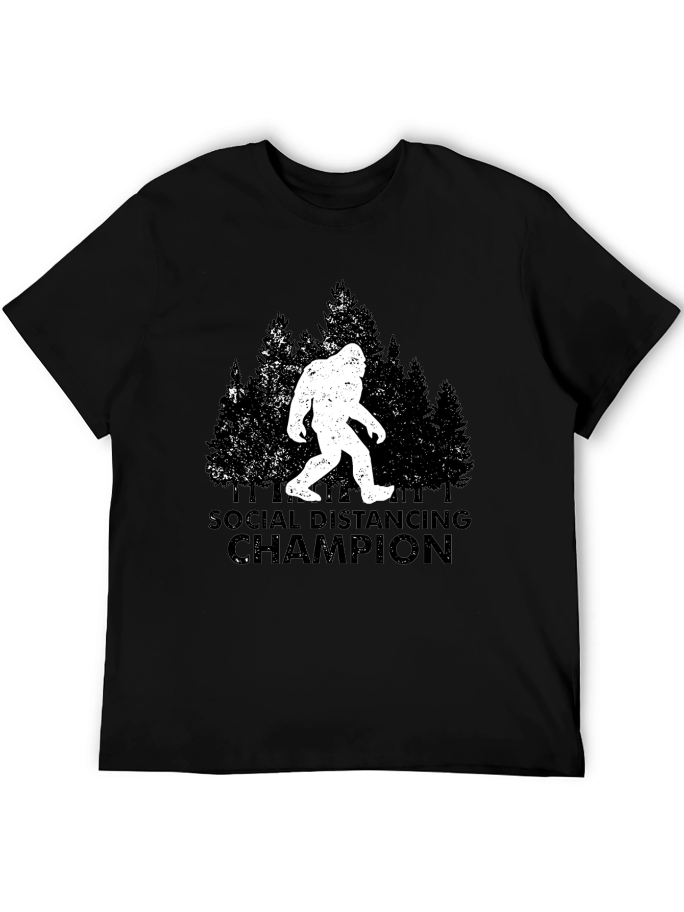 Social Distancing Champion T-Shirt Bigfoot Graphic Tee