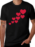 Heart Cascade Black T-Shirt