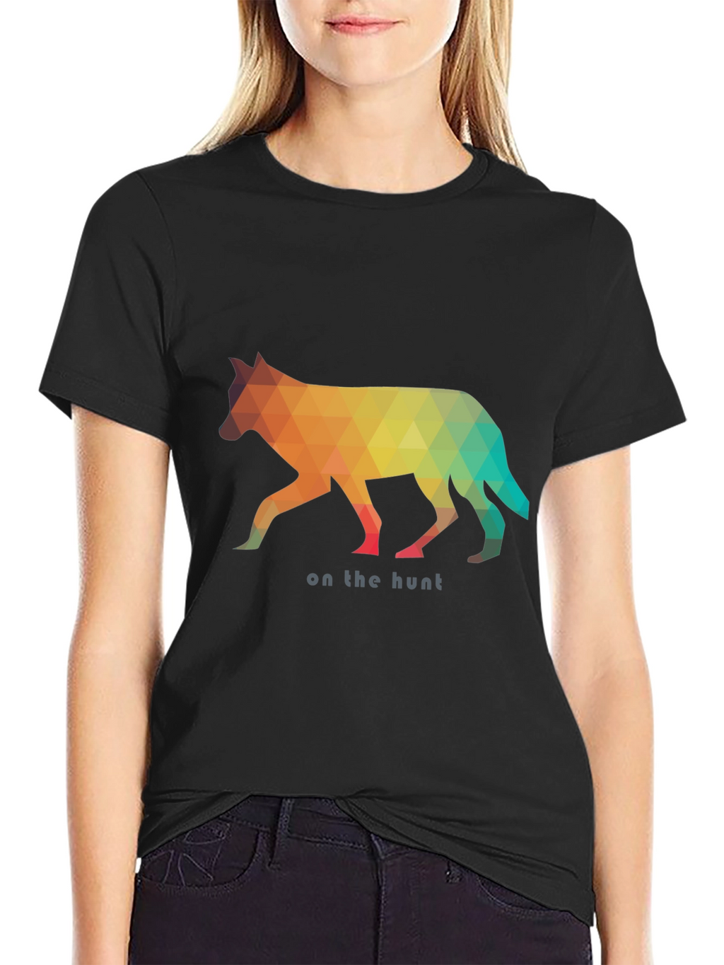 Geometric Wolf Graphic Tee - On the Hunt