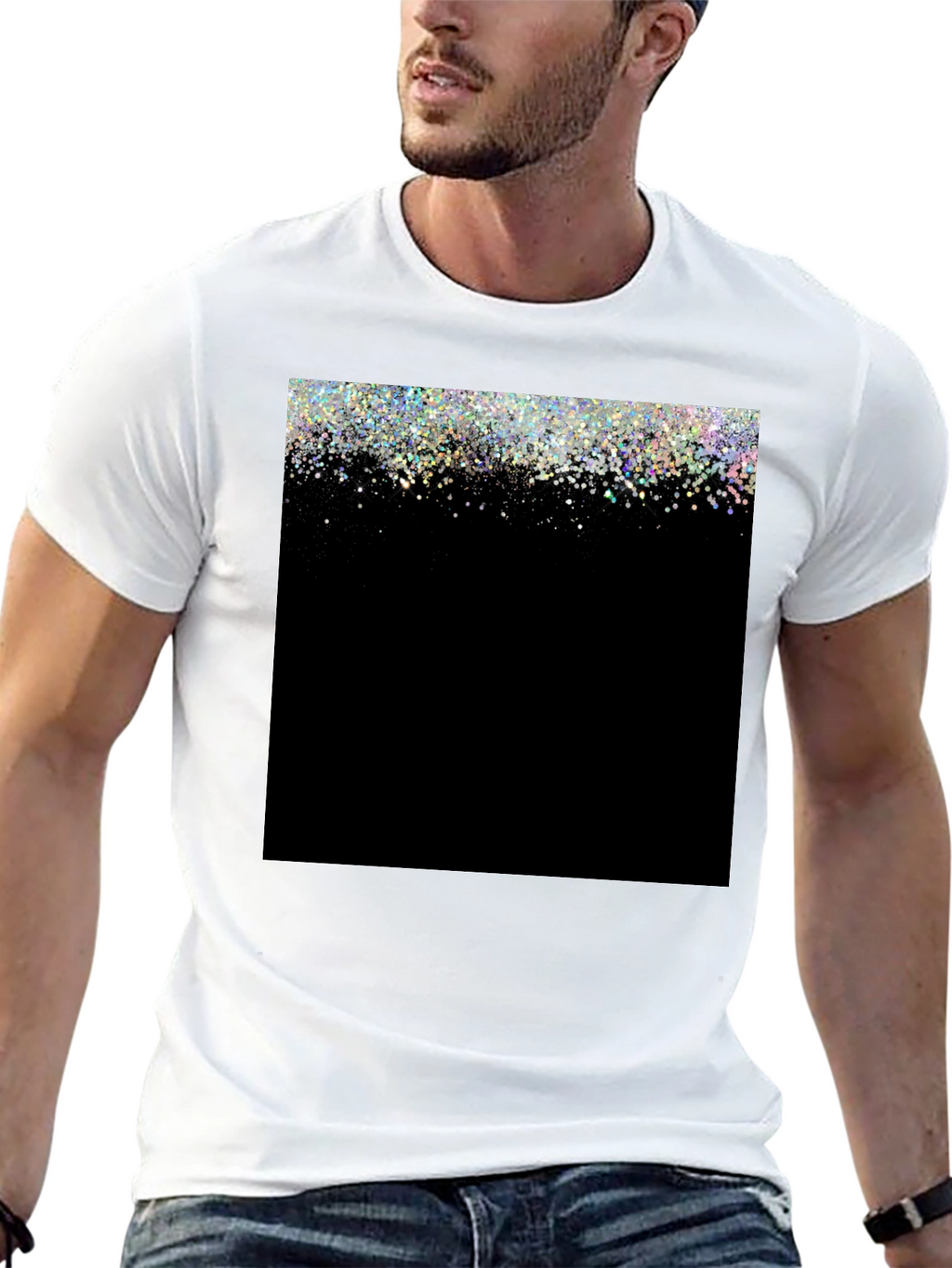 Sparkle Fade Black T-Shirt - Stylish & Trendy