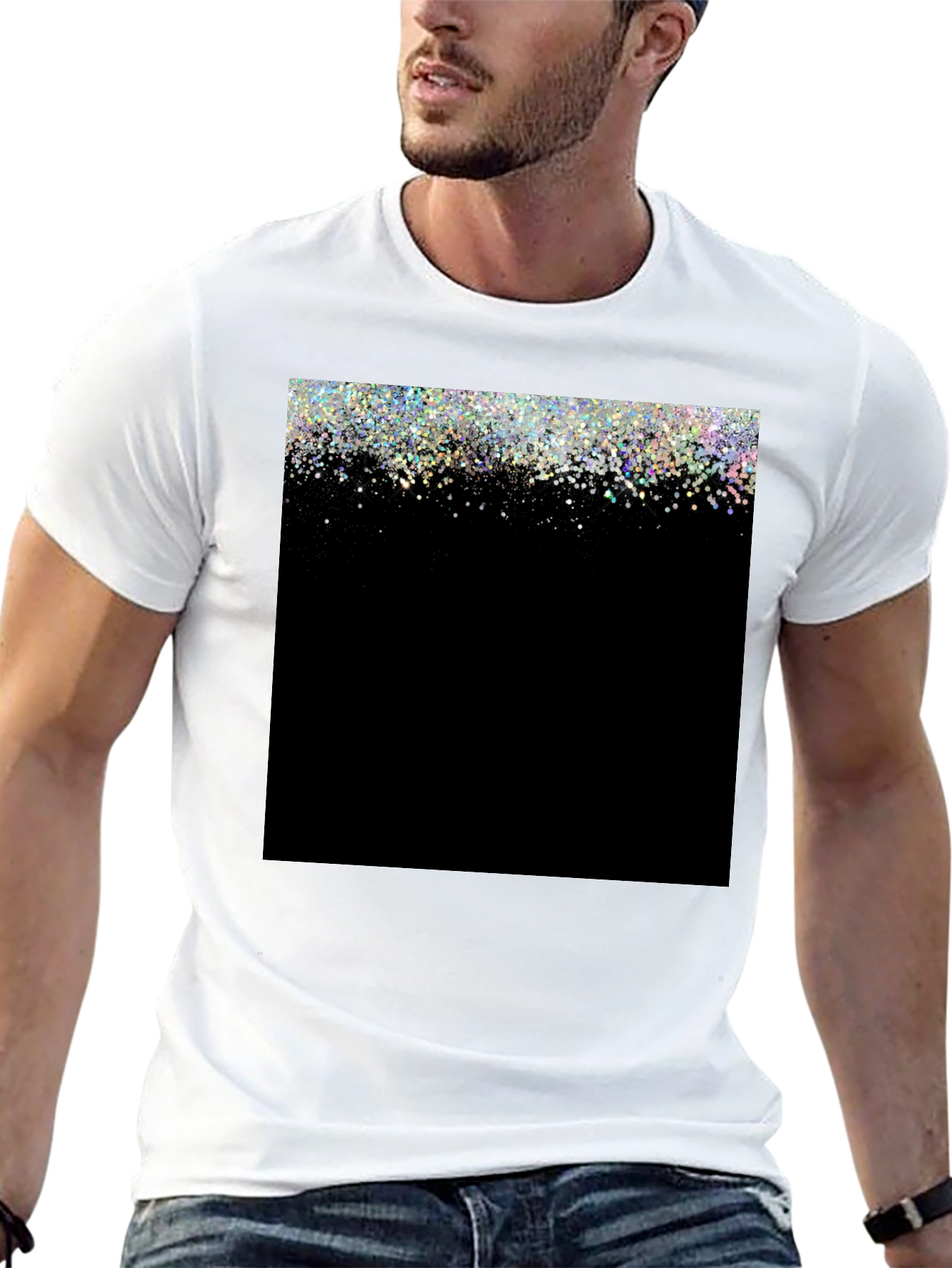 Sparkle Fade Black T-Shirt - Stylish & Trendy