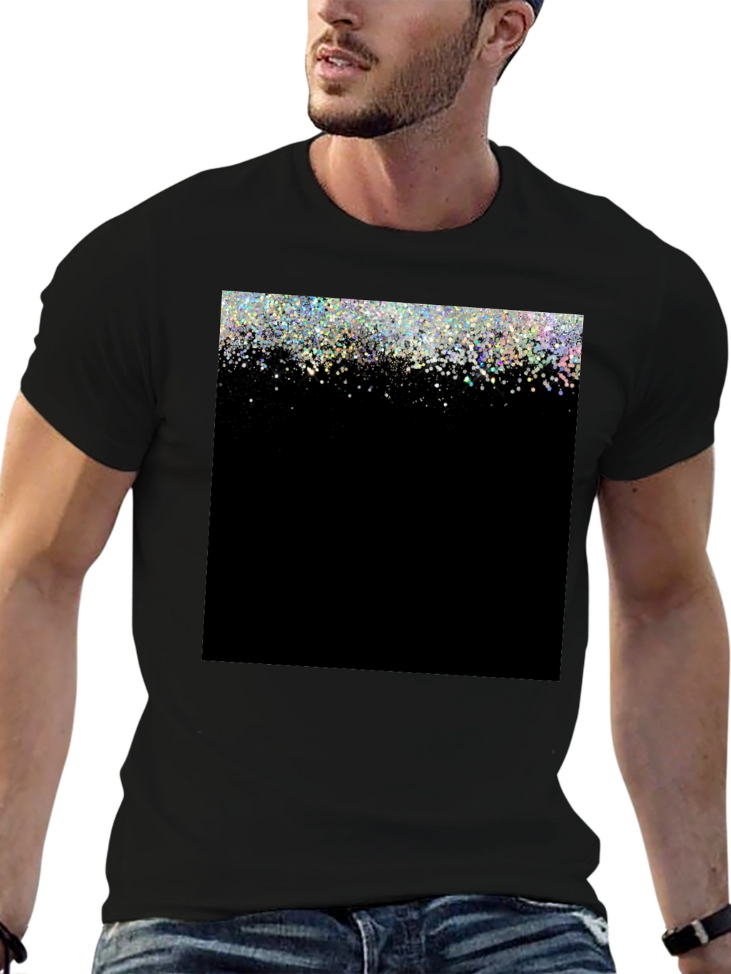 Sparkle Fade Black T-Shirt - Stylish & Trendy