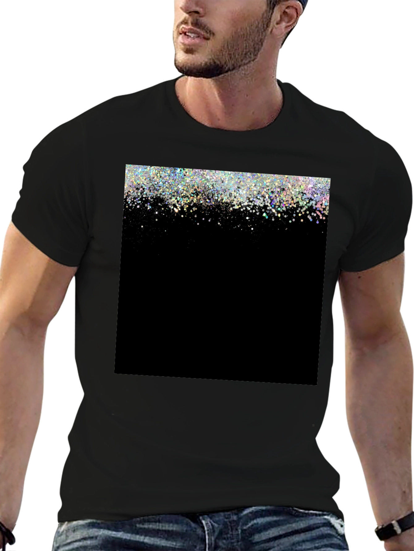 Sparkle Fade Black T-Shirt - Stylish & Trendy