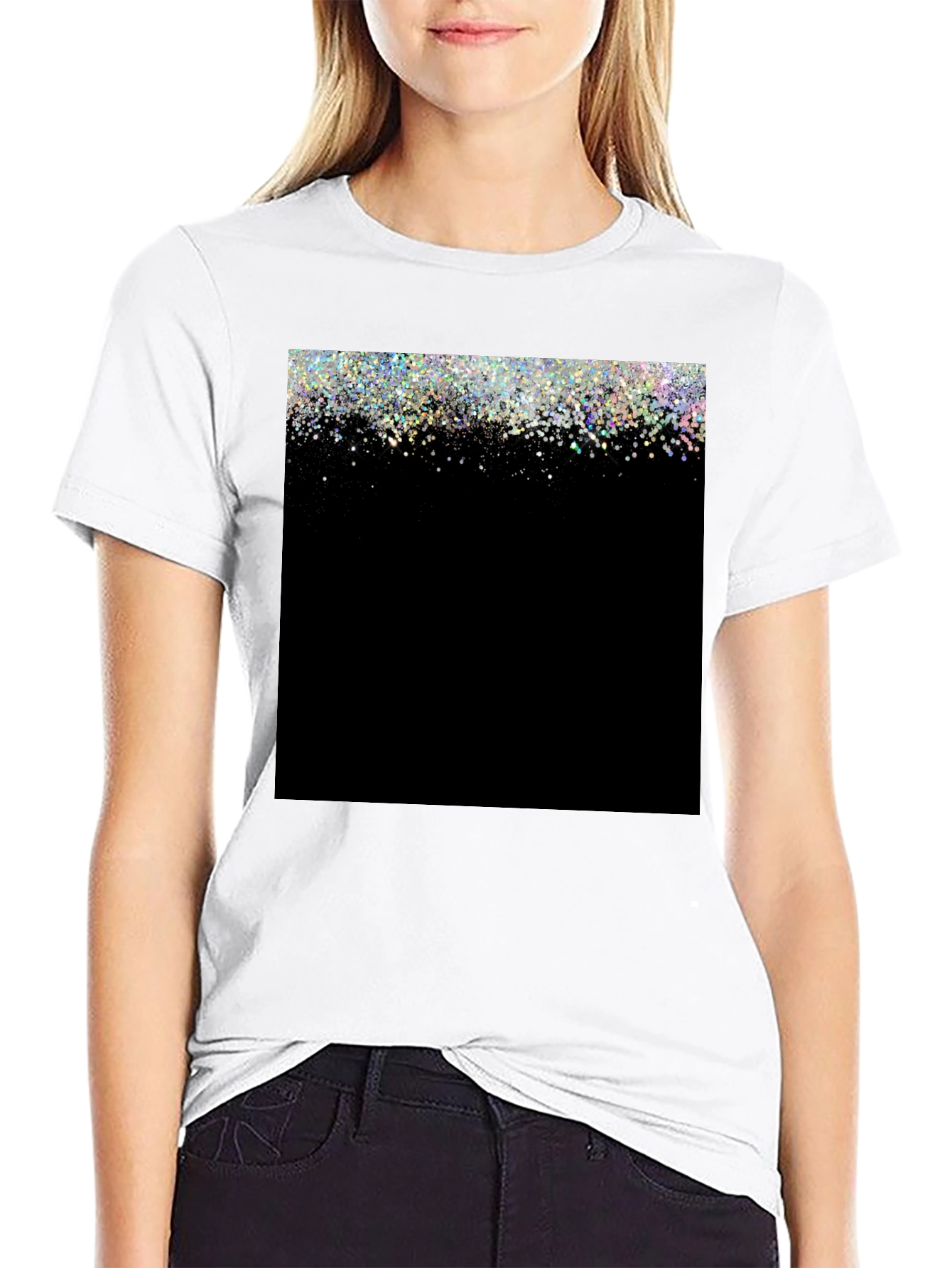 Sparkle Fade Black T-Shirt - Stylish & Trendy