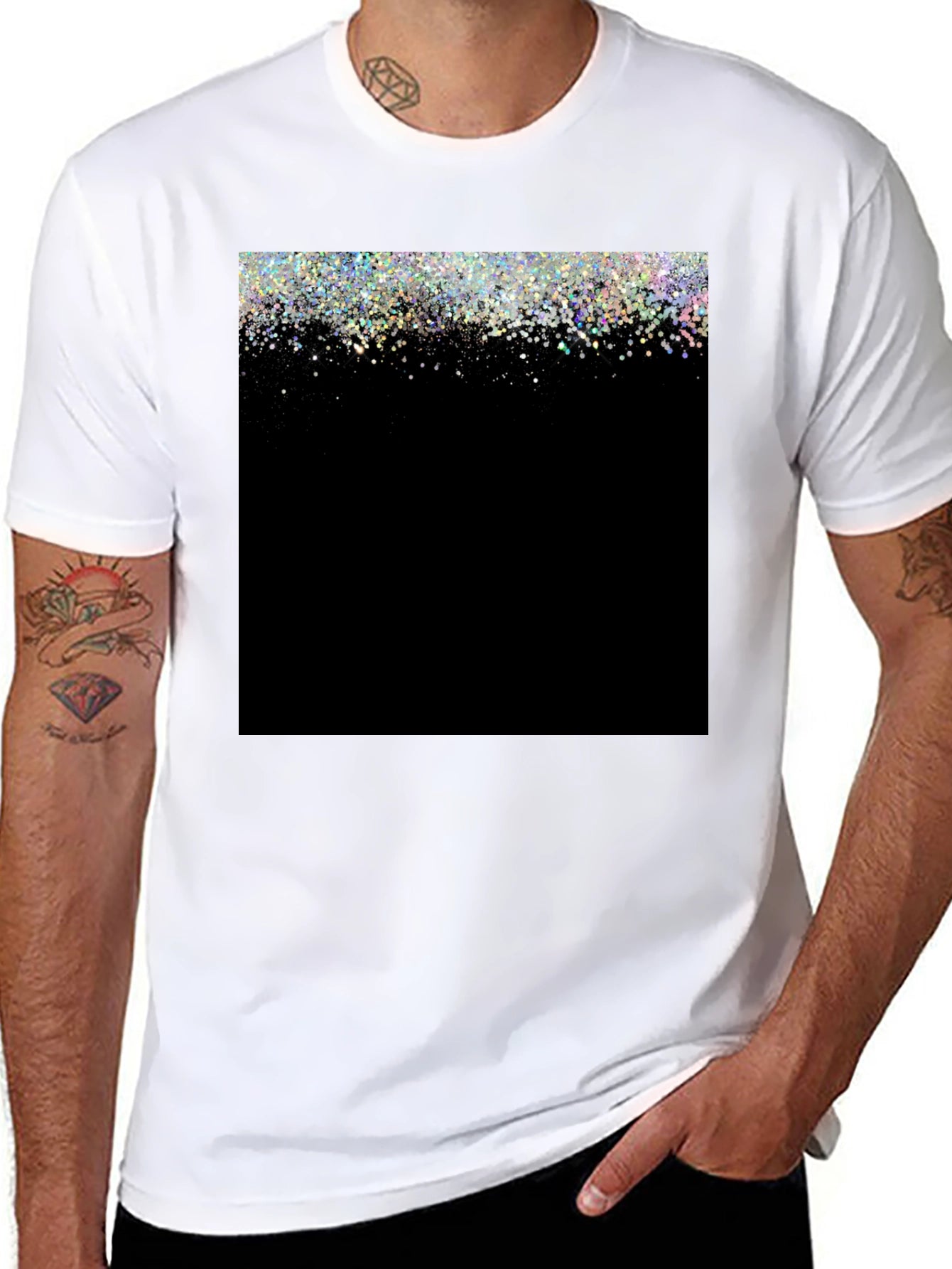 Sparkle Fade Black T-Shirt - Stylish & Trendy