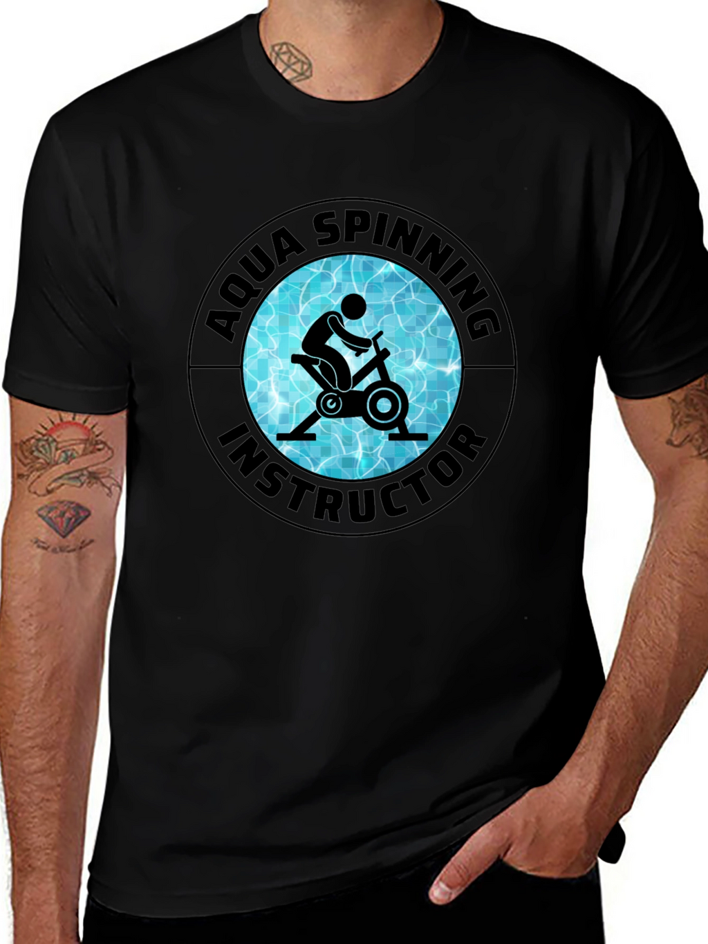 Aqua Spinning Instructor Black T-Shirt