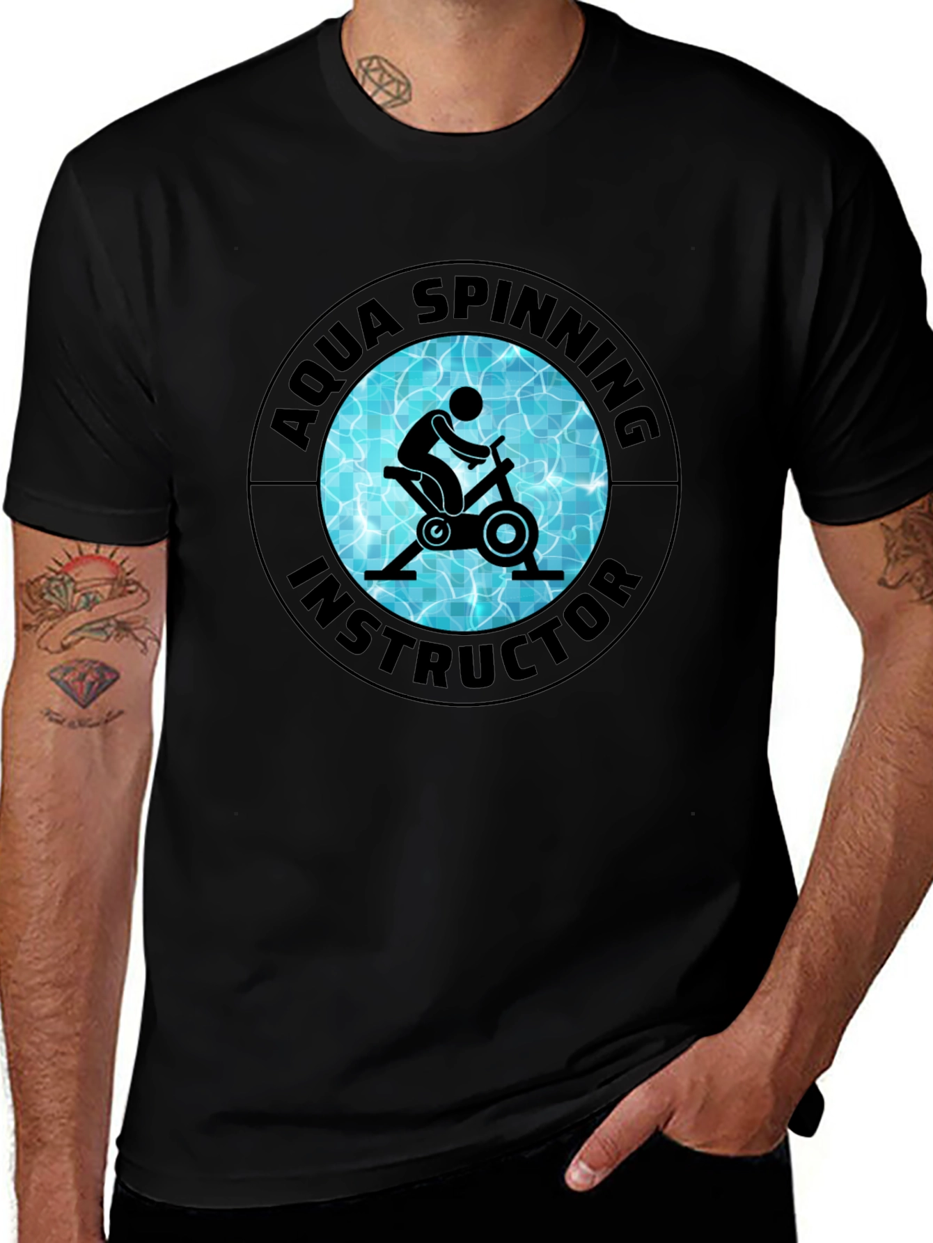 Aqua Spinning Instructor Black T-Shirt