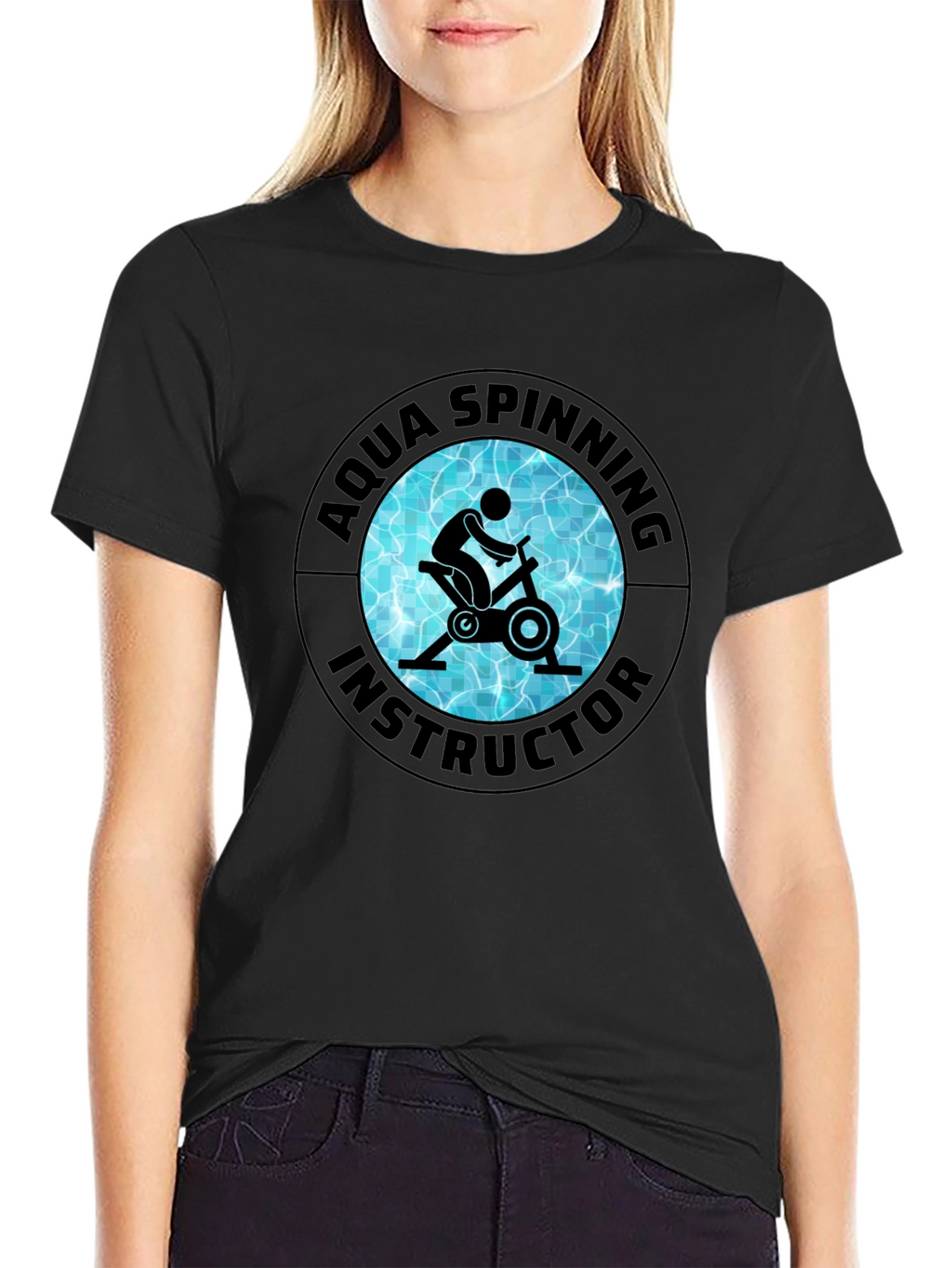 Aqua Spinning Instructor Black T-Shirt