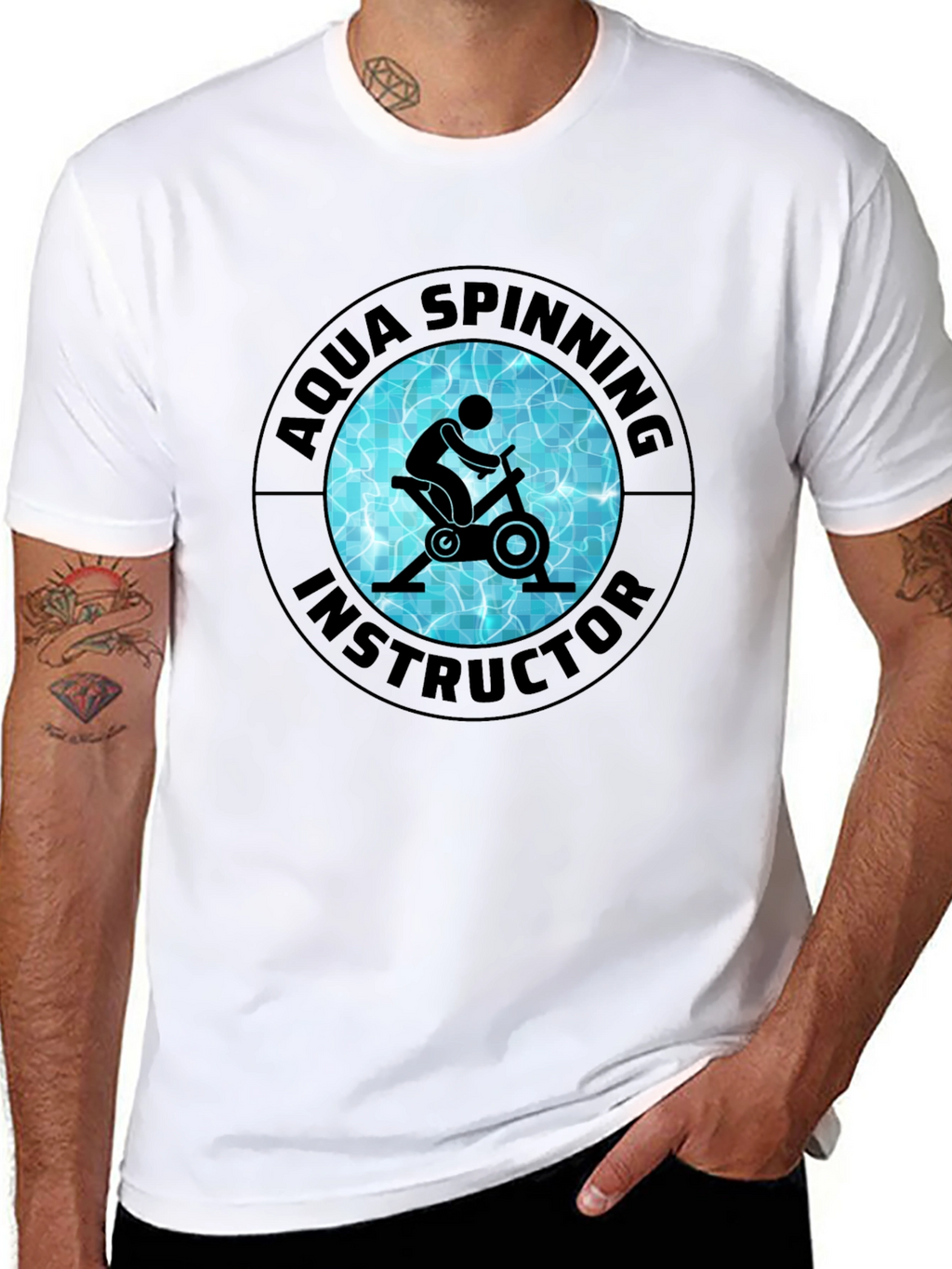 Aqua Spinning Instructor Black T-Shirt