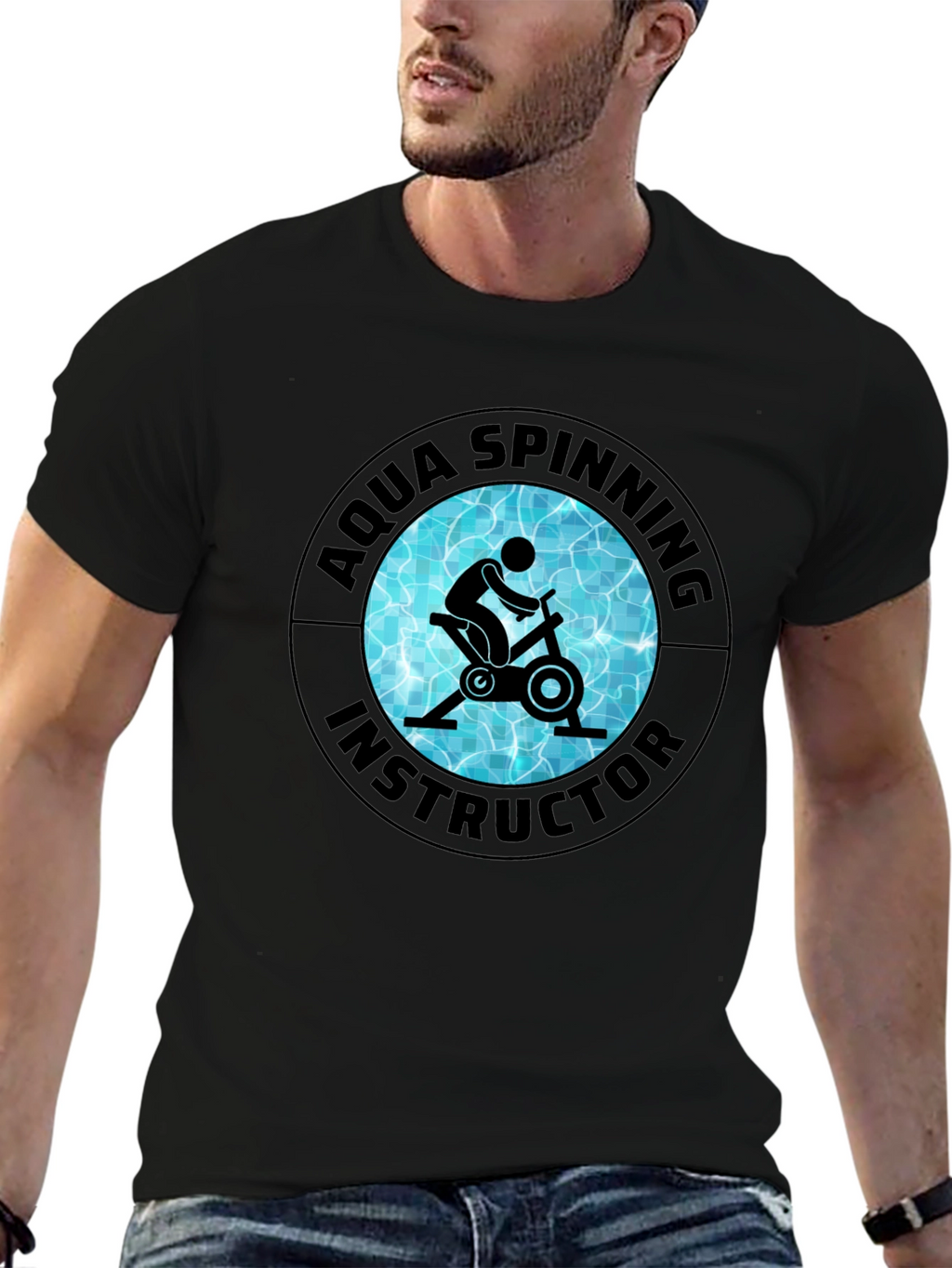 Aqua Spinning Instructor Black T-Shirt