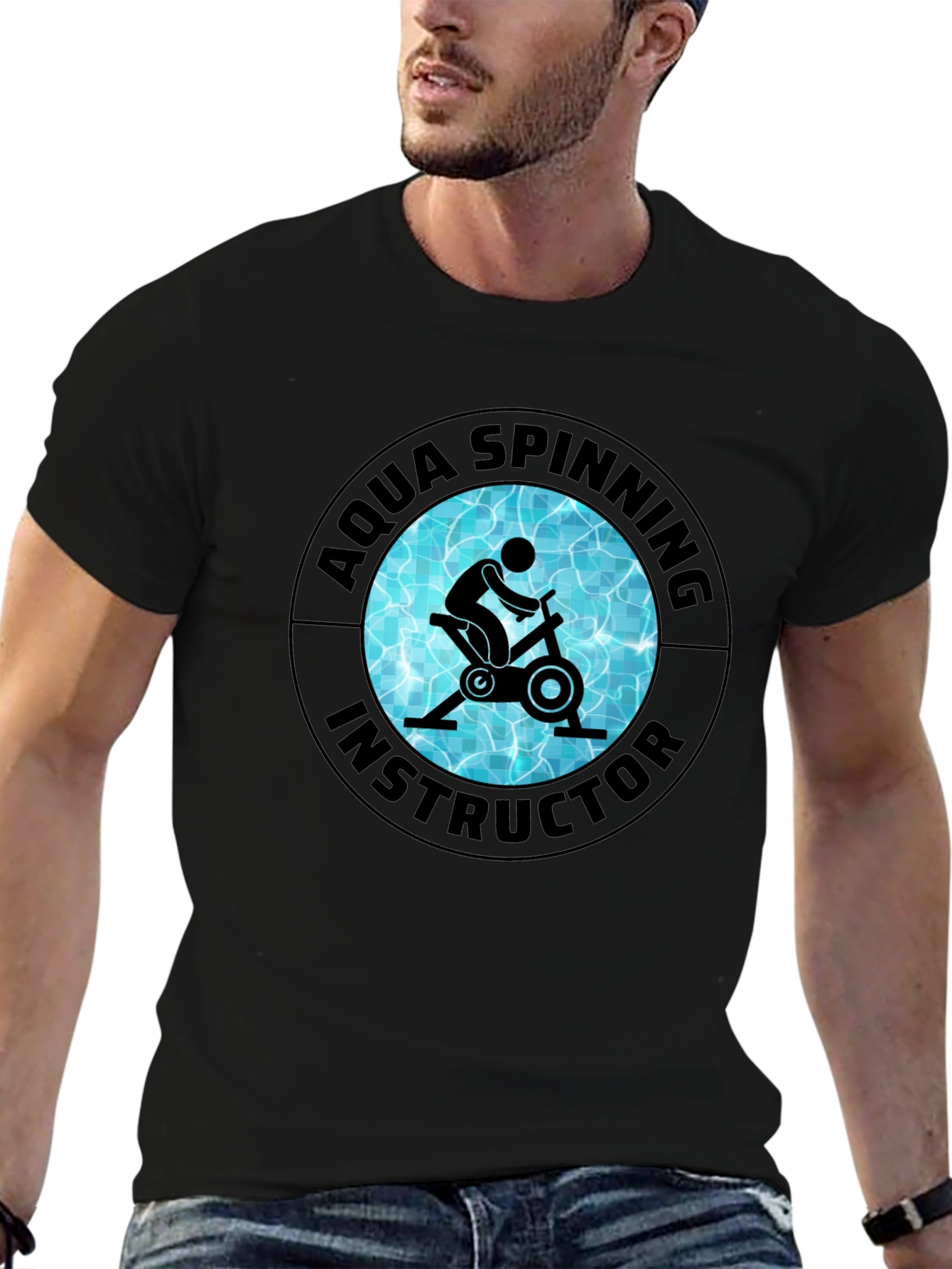 Aqua Spinning Instructor Black T-Shirt