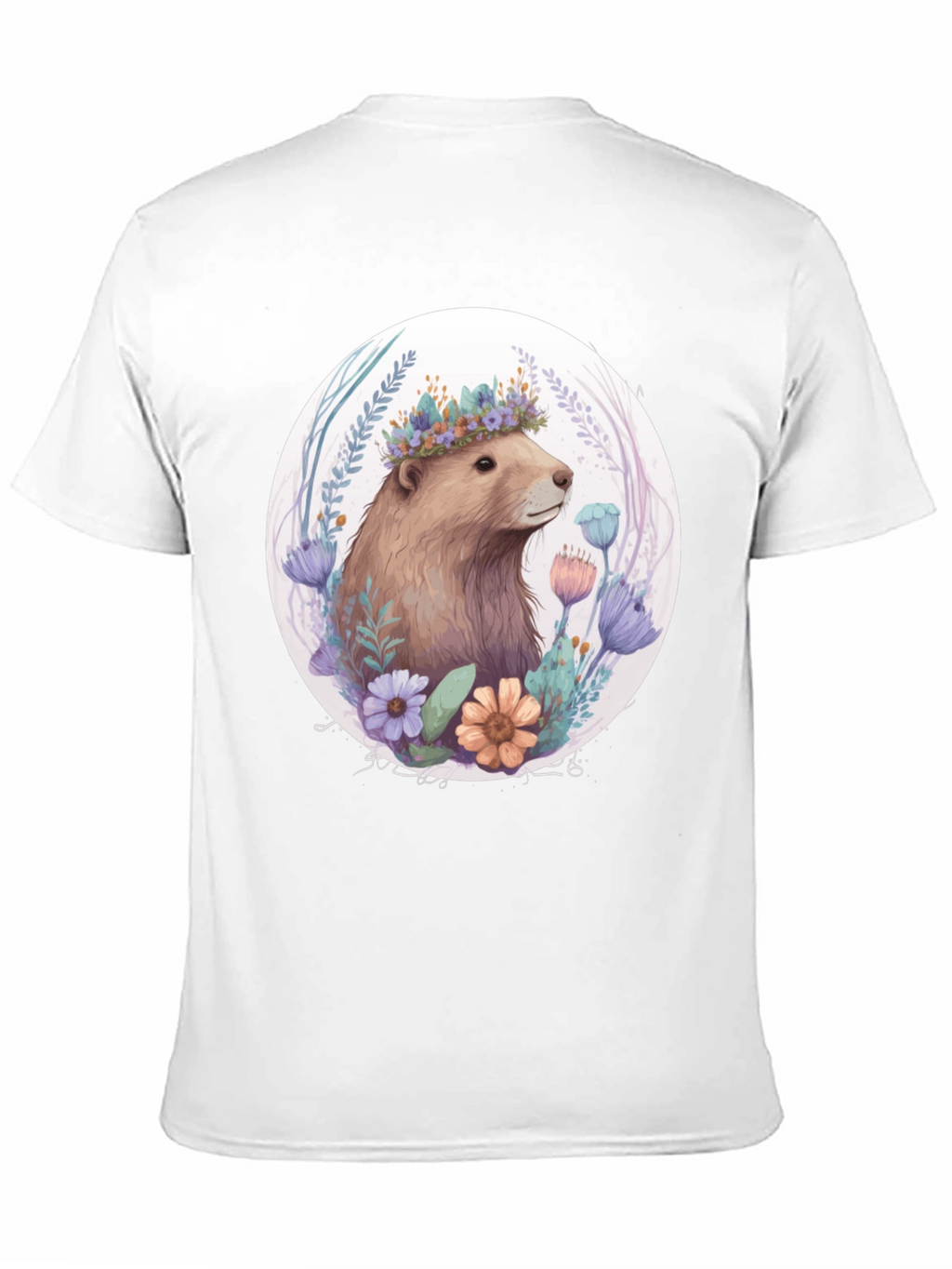 Floral Crown Beaver Graphic T-Shirt