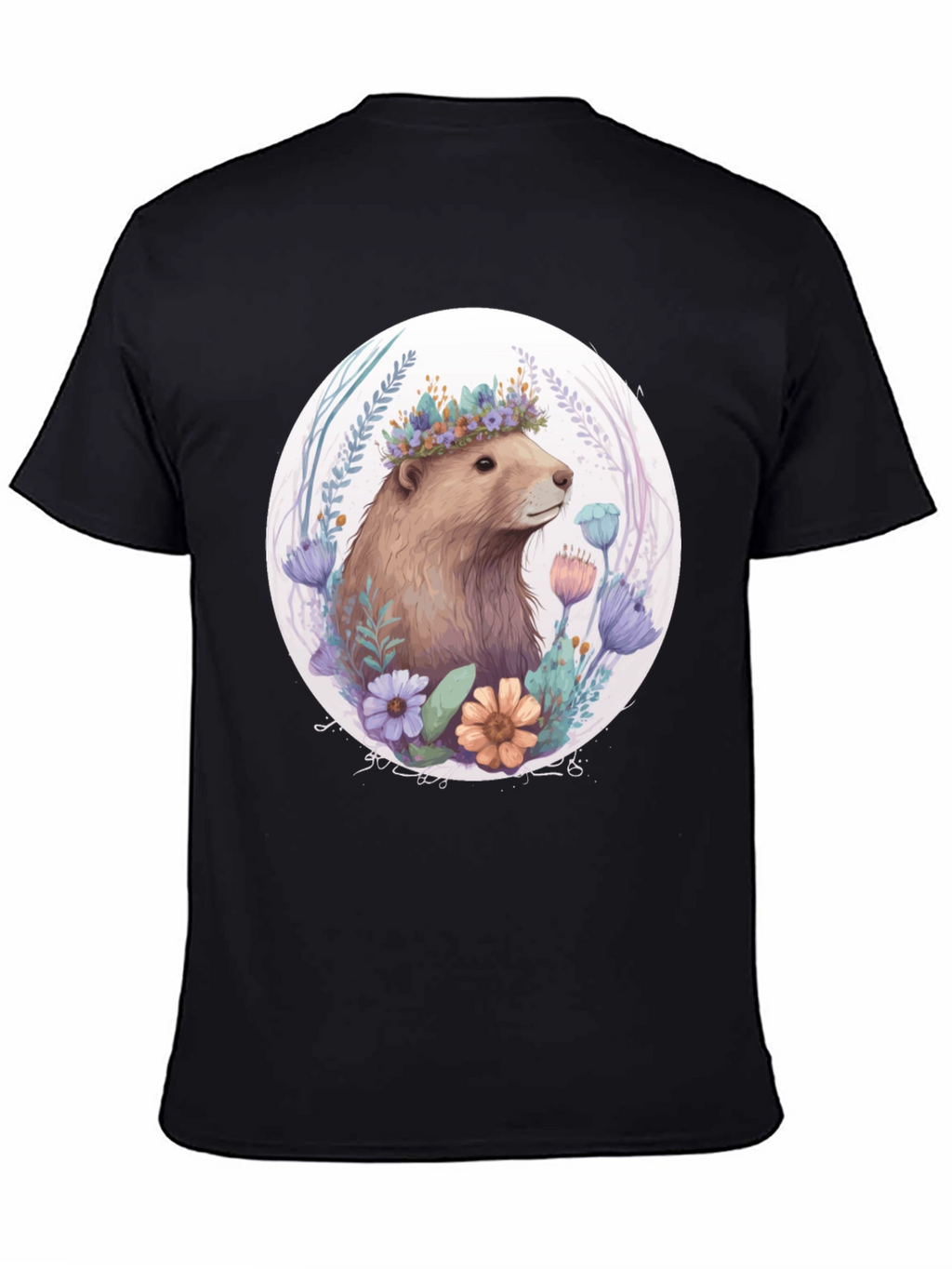 Floral Crown Beaver Graphic T-Shirt