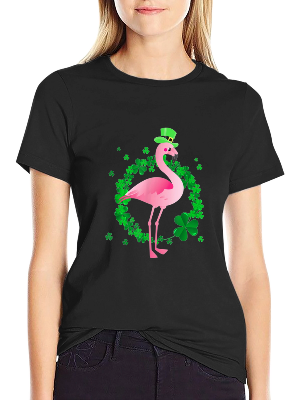 St. Patricks Day Flamingo Graphic Tee