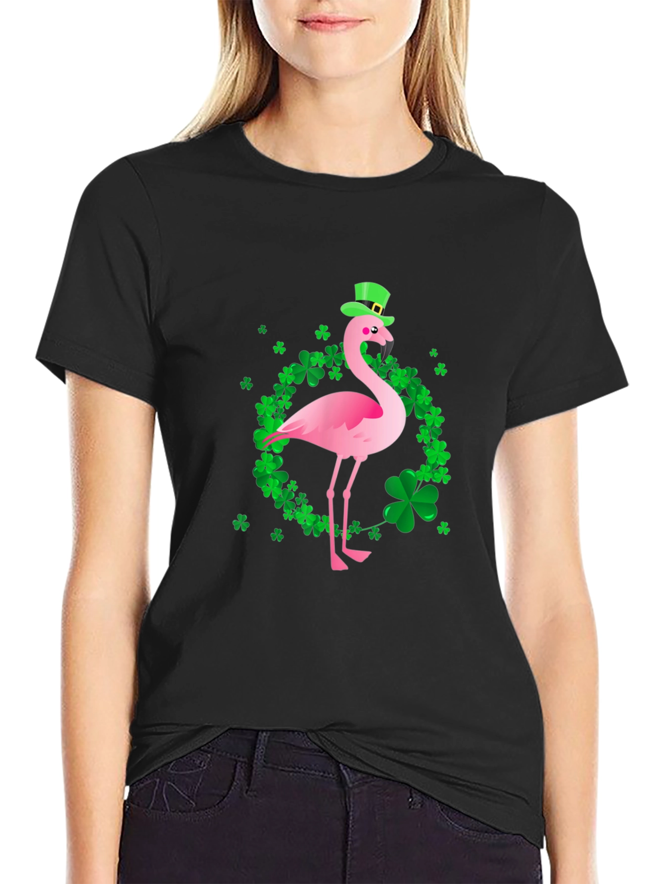 St. Patricks Day Flamingo Graphic Tee