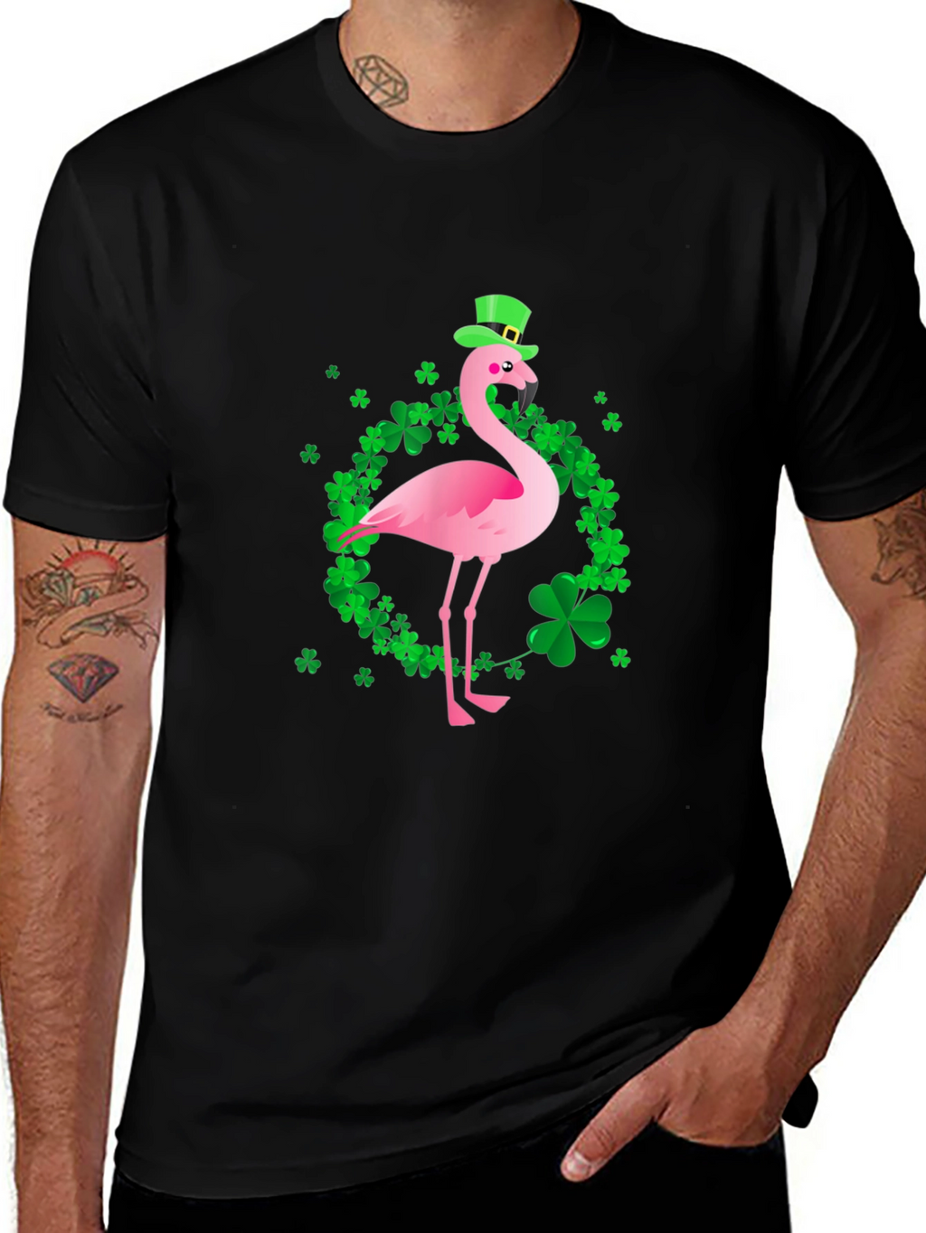 St. Patricks Day Flamingo Graphic Tee