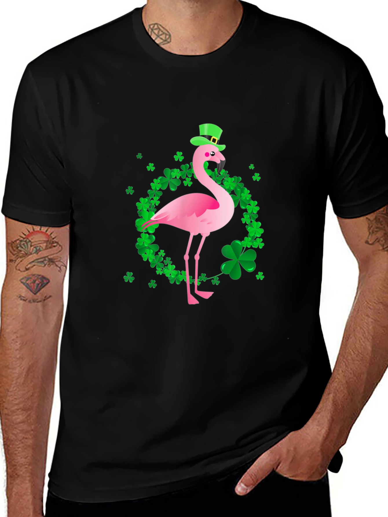 St. Patricks Day Flamingo Graphic Tee