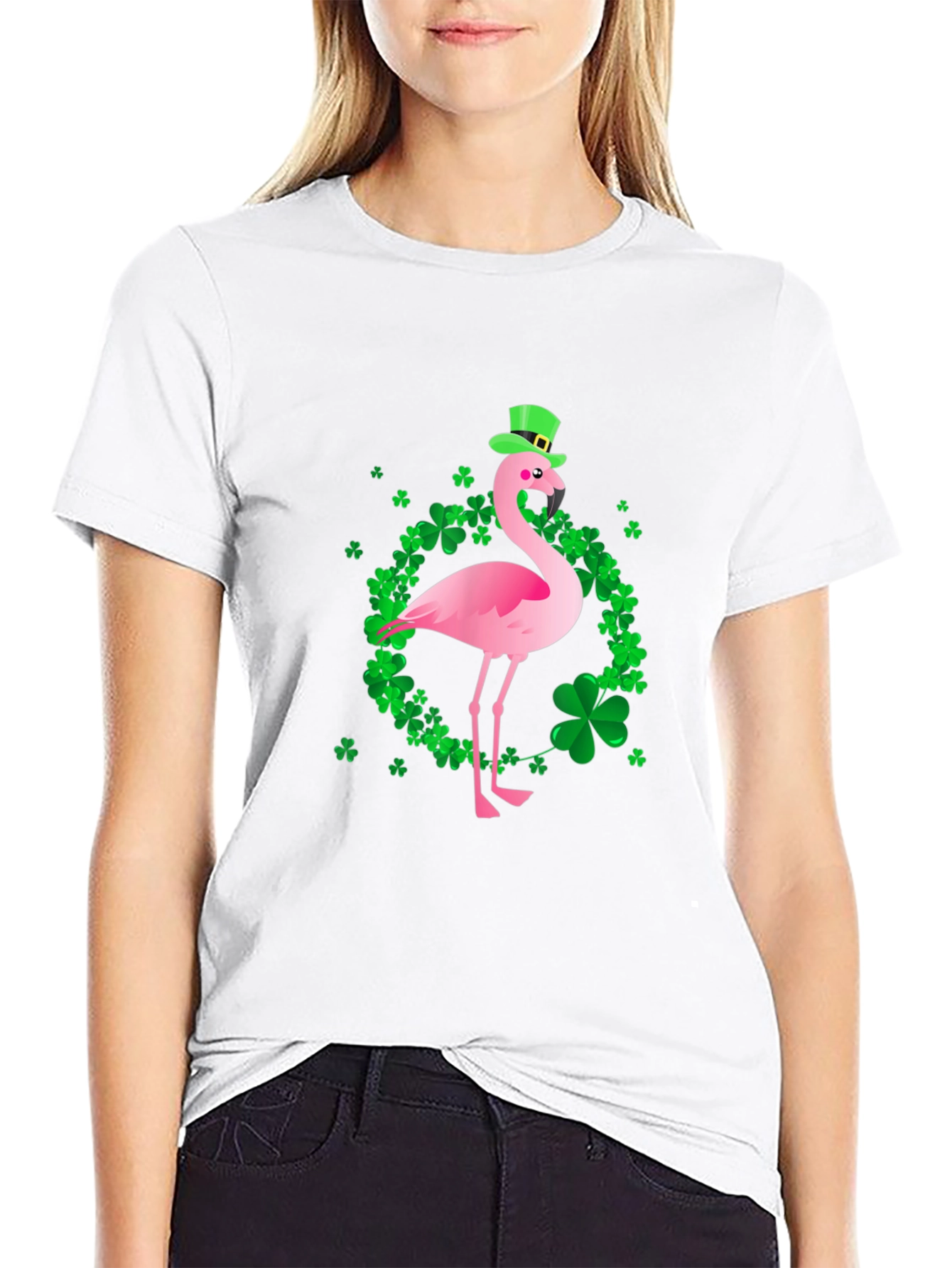 St. Patricks Day Flamingo Graphic Tee