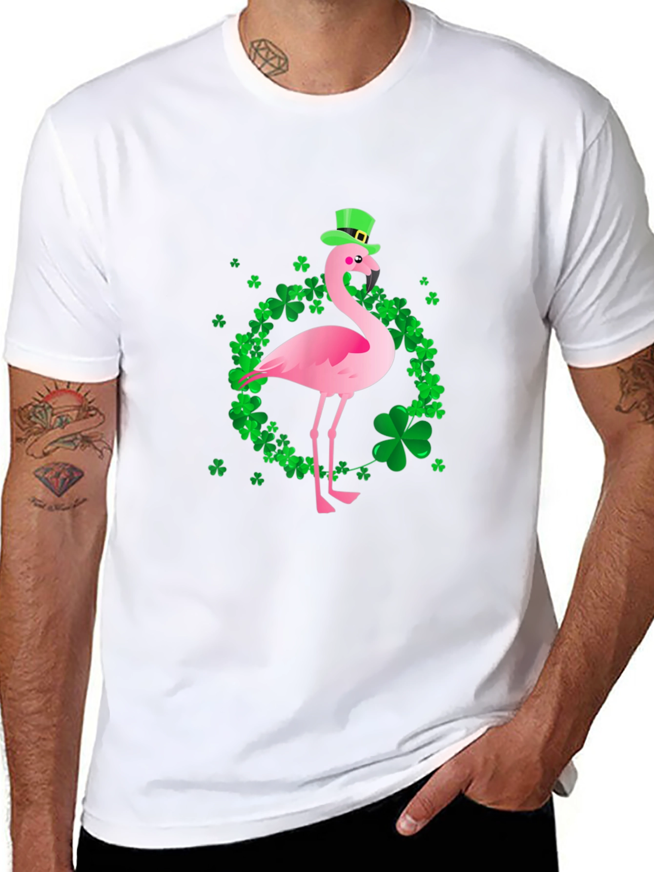 St. Patricks Day Flamingo Graphic Tee