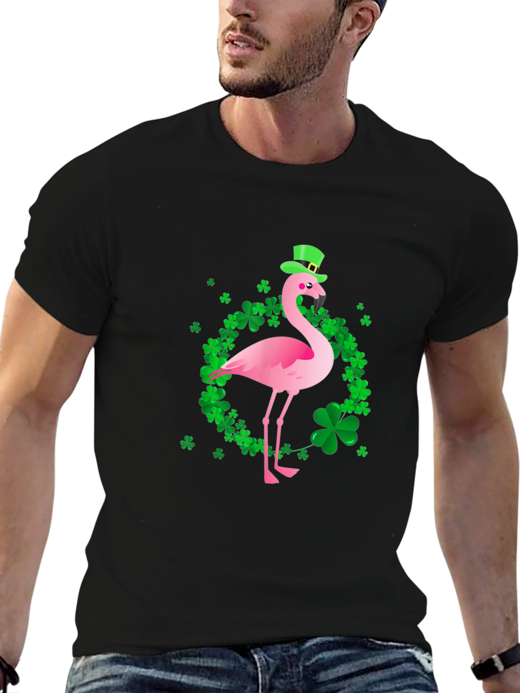 St. Patricks Day Flamingo Graphic Tee
