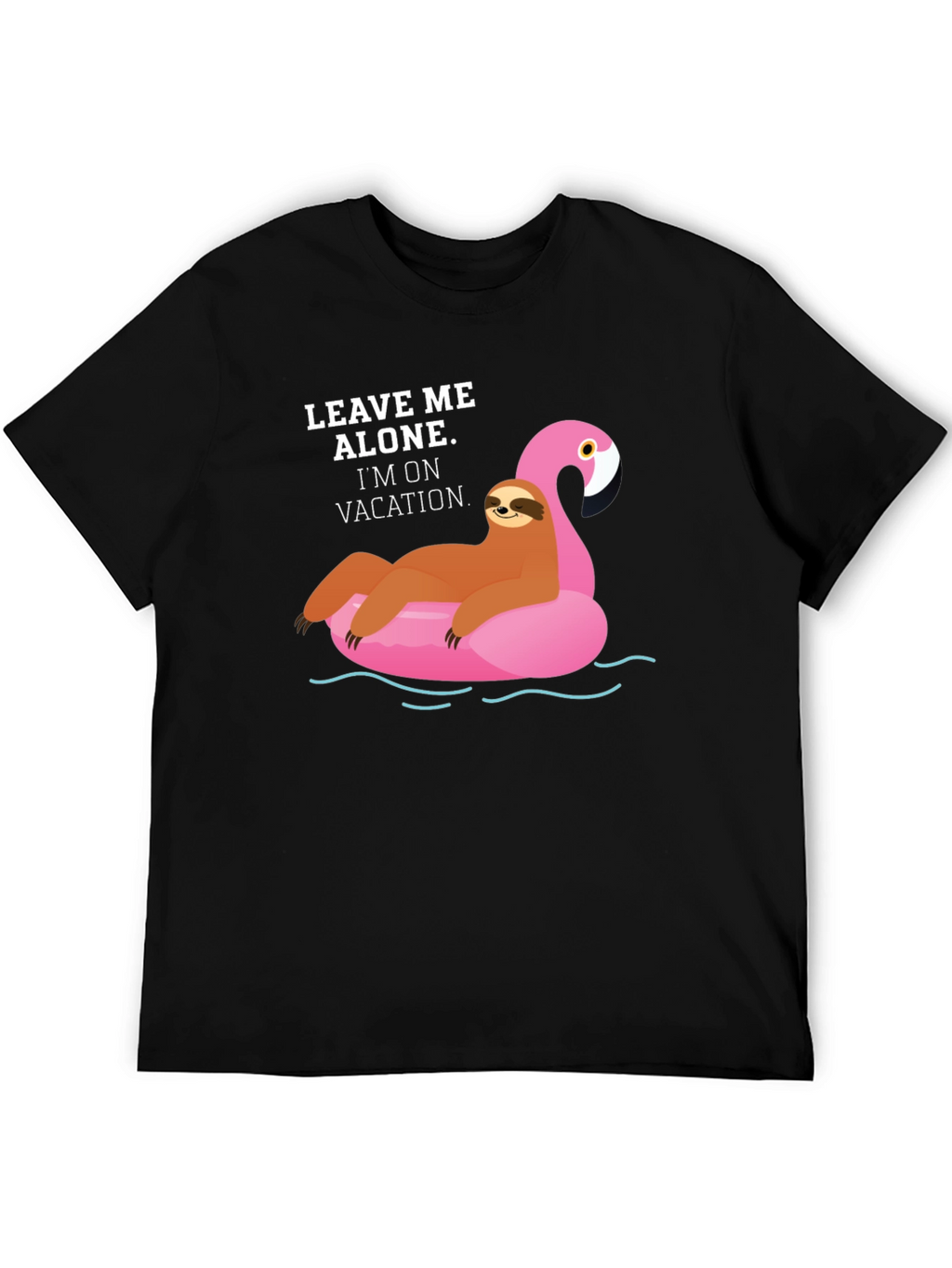 Vacation Sloth Flamingo Graphic T-Shirt