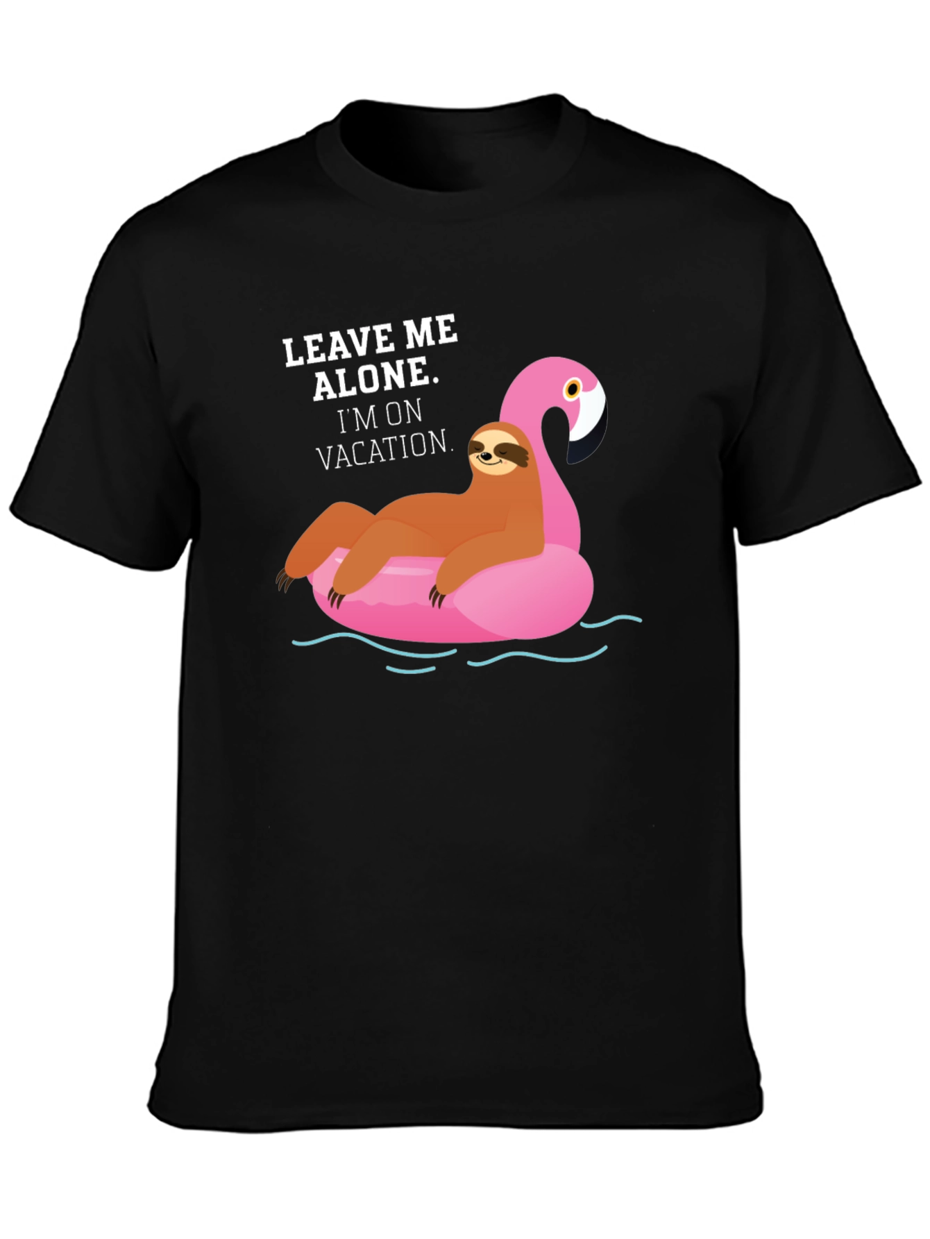 Vacation Sloth Flamingo Graphic T-Shirt