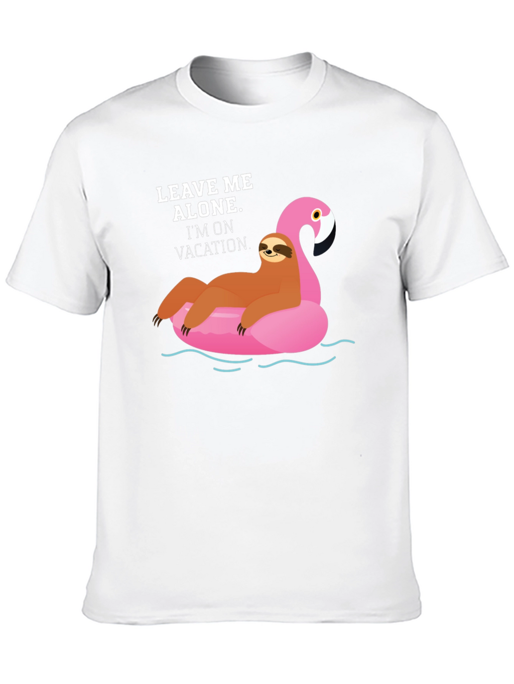 Vacation Sloth Flamingo Graphic T-Shirt