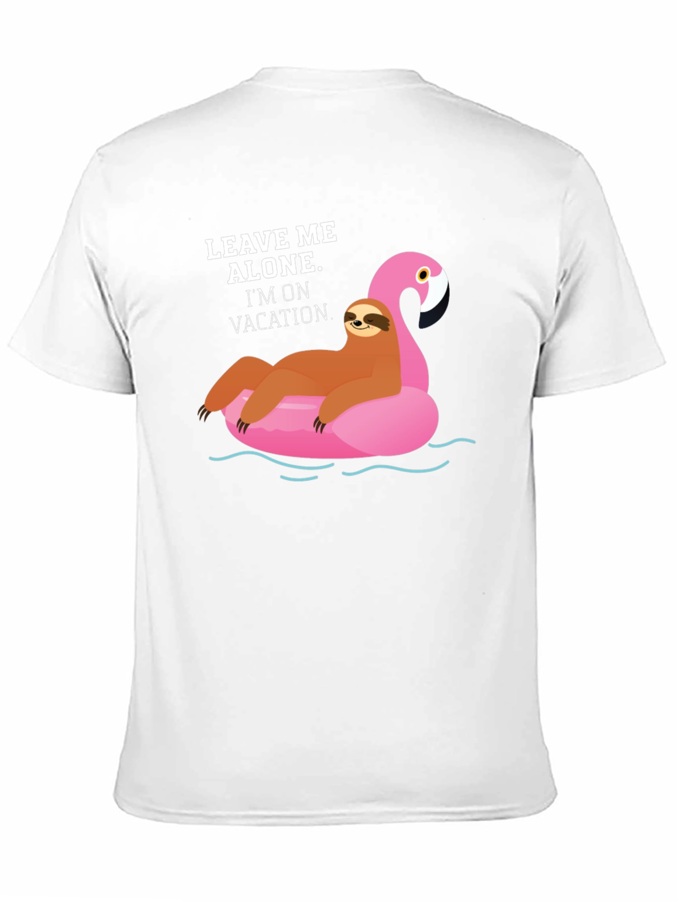 Vacation Sloth Flamingo Graphic T-Shirt