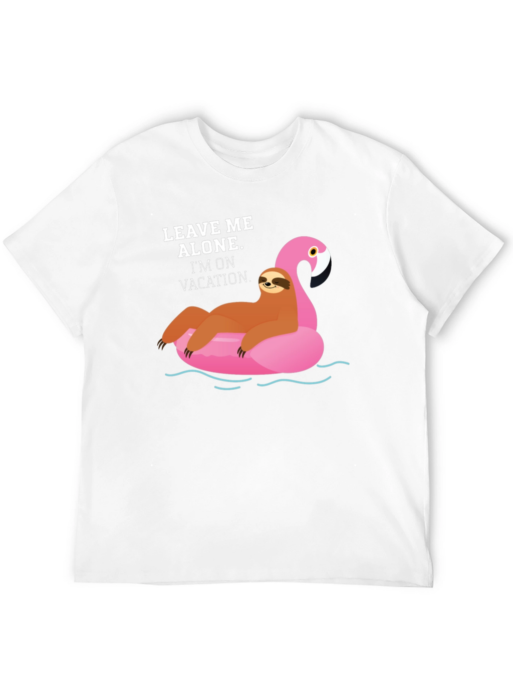 Vacation Sloth Flamingo Graphic T-Shirt