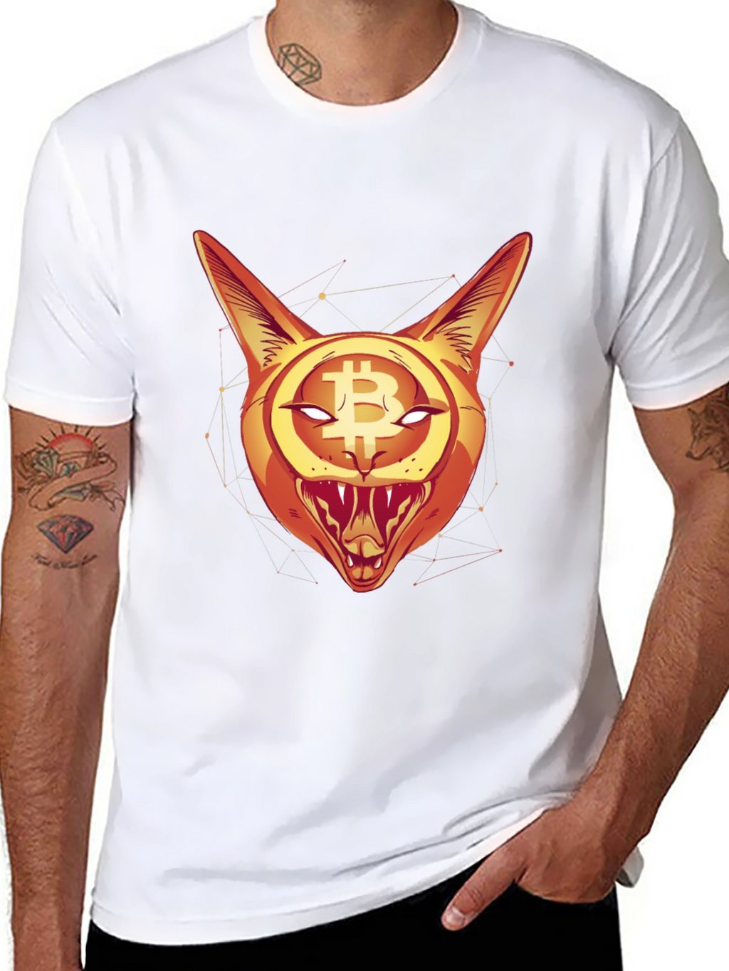 Bitcoin Cat Graphic Tee - Crypto Style