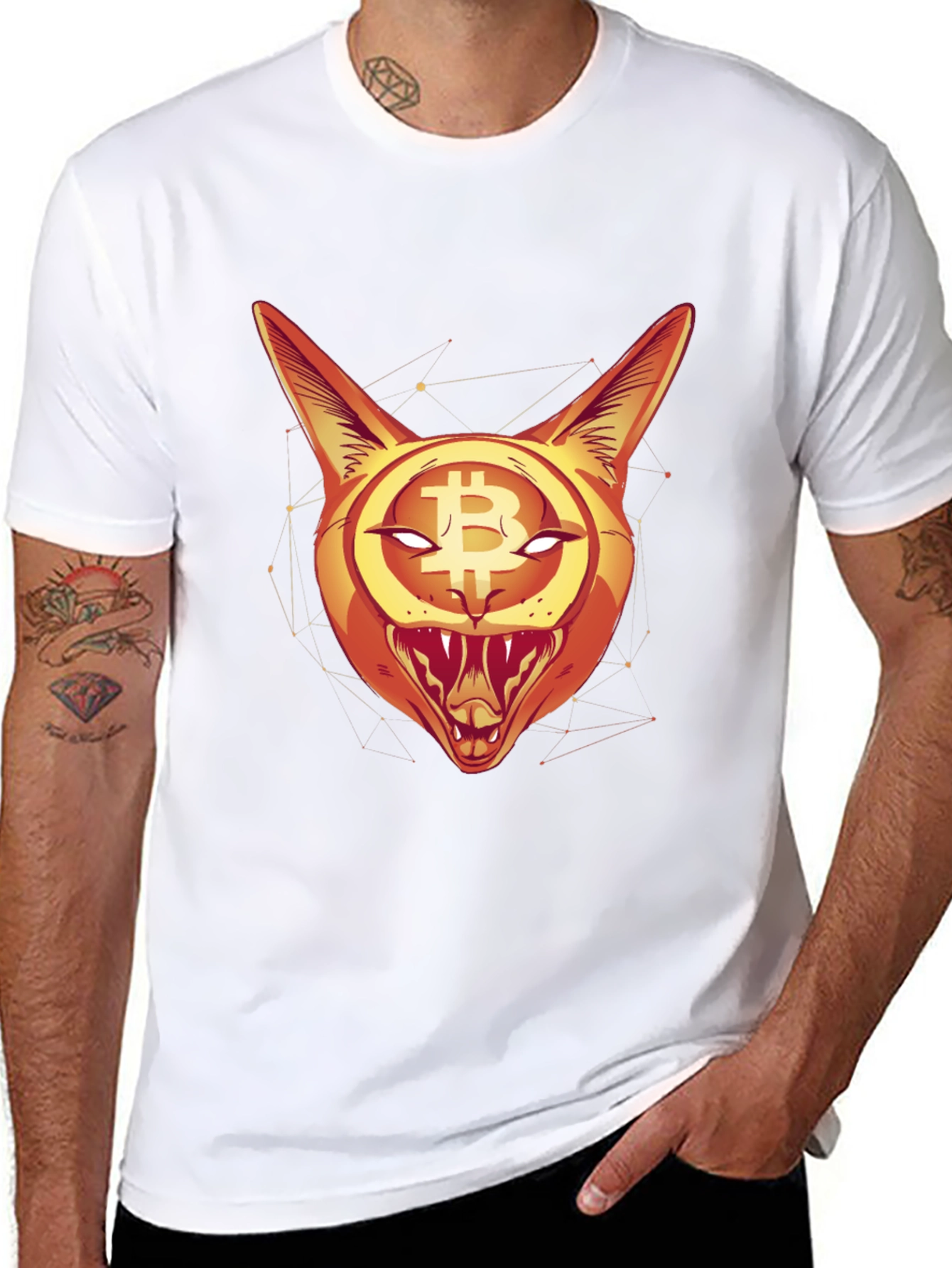 Bitcoin Cat Graphic Tee - Crypto Style