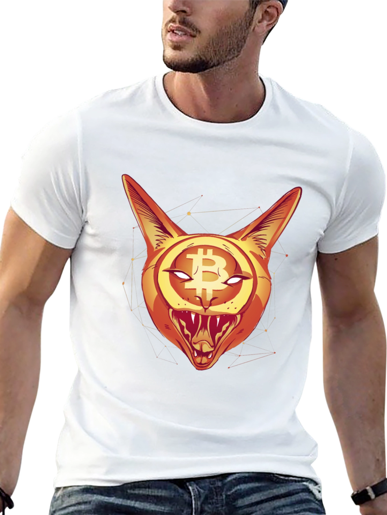 Bitcoin Cat Graphic Tee - Crypto Style