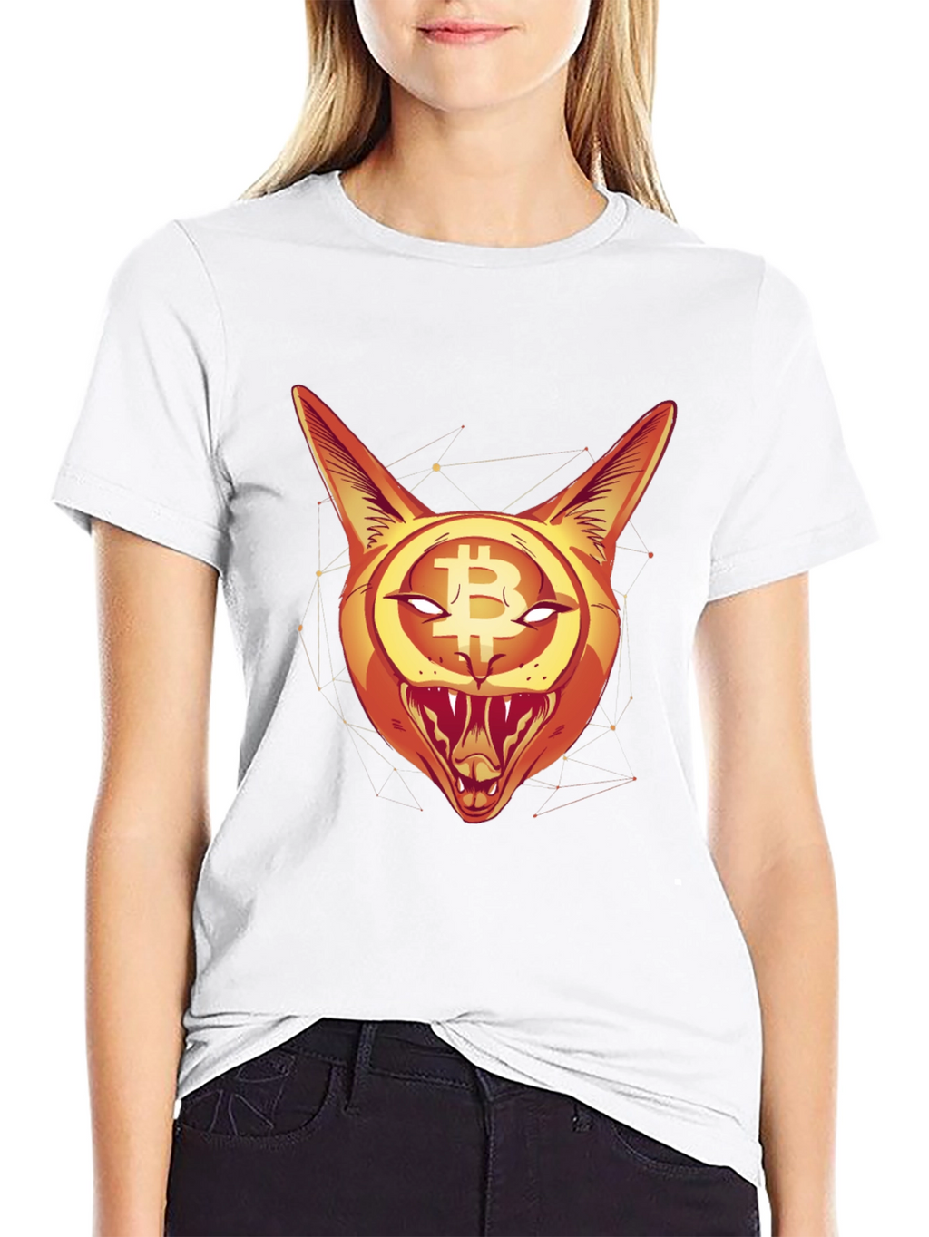 Bitcoin Cat Graphic Tee - Crypto Style