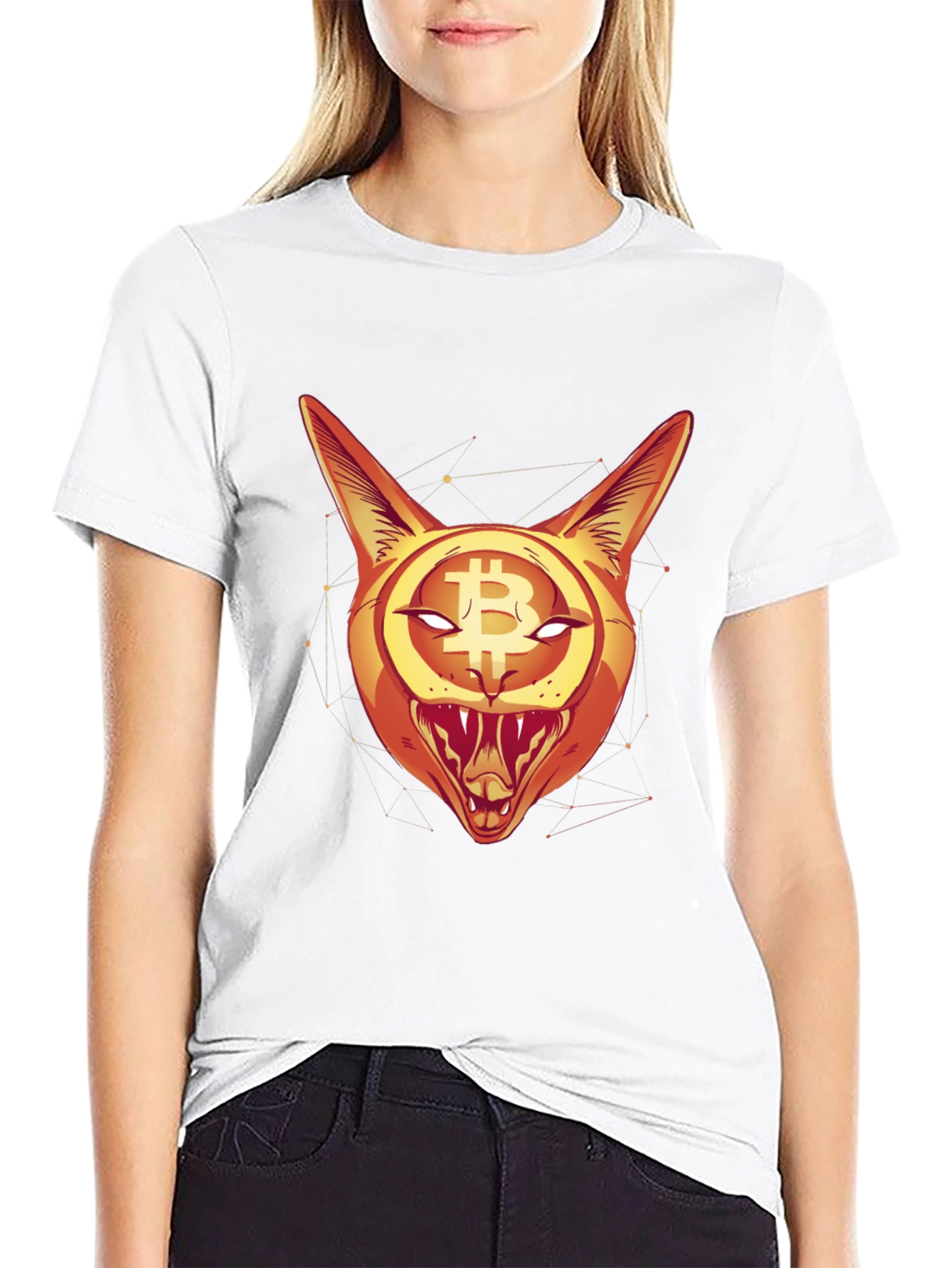 Bitcoin Cat Graphic Tee - Crypto Style
