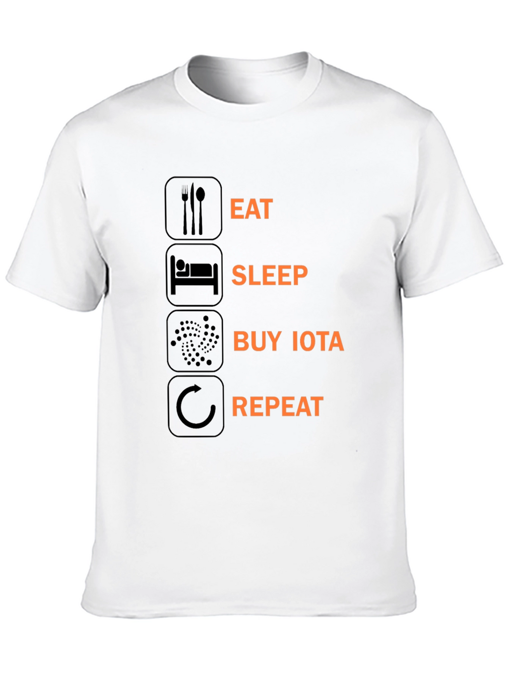 Eat Sleep Buy IOTA Repeat Black T-Shirt