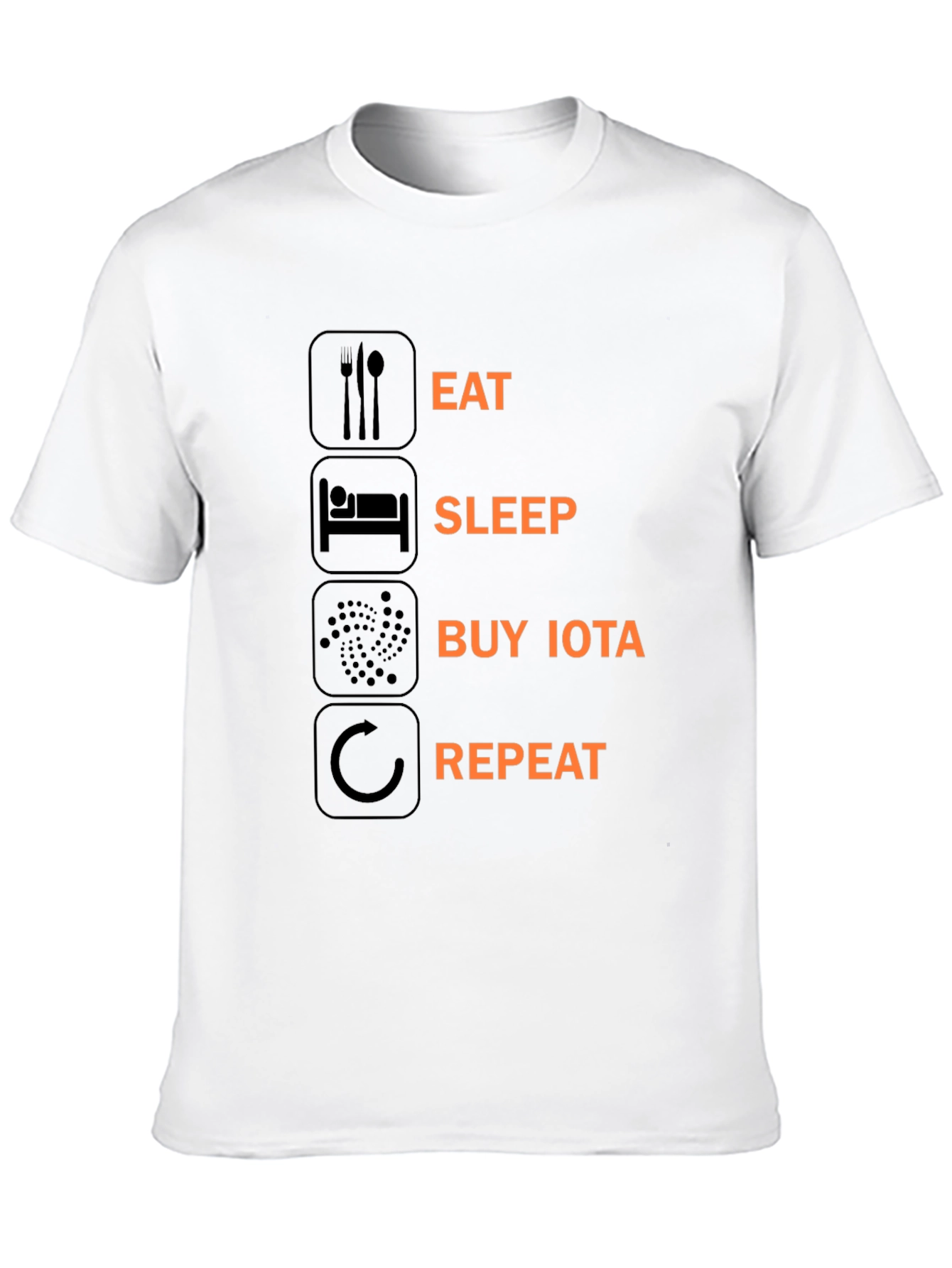 Eat Sleep Buy IOTA Repeat Black T-Shirt