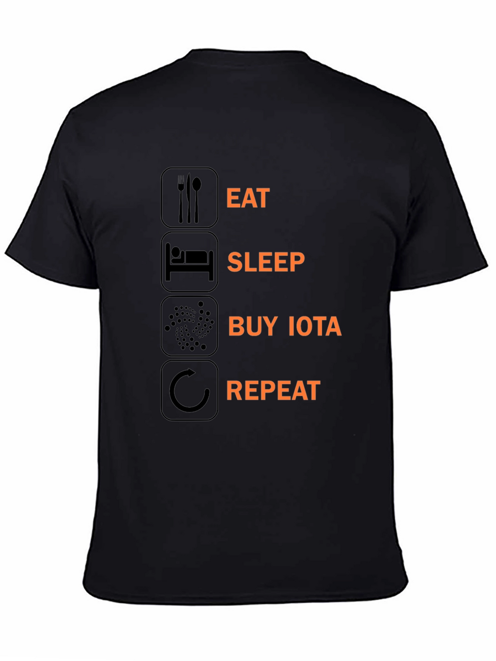 Eat Sleep Buy IOTA Repeat Black T-Shirt