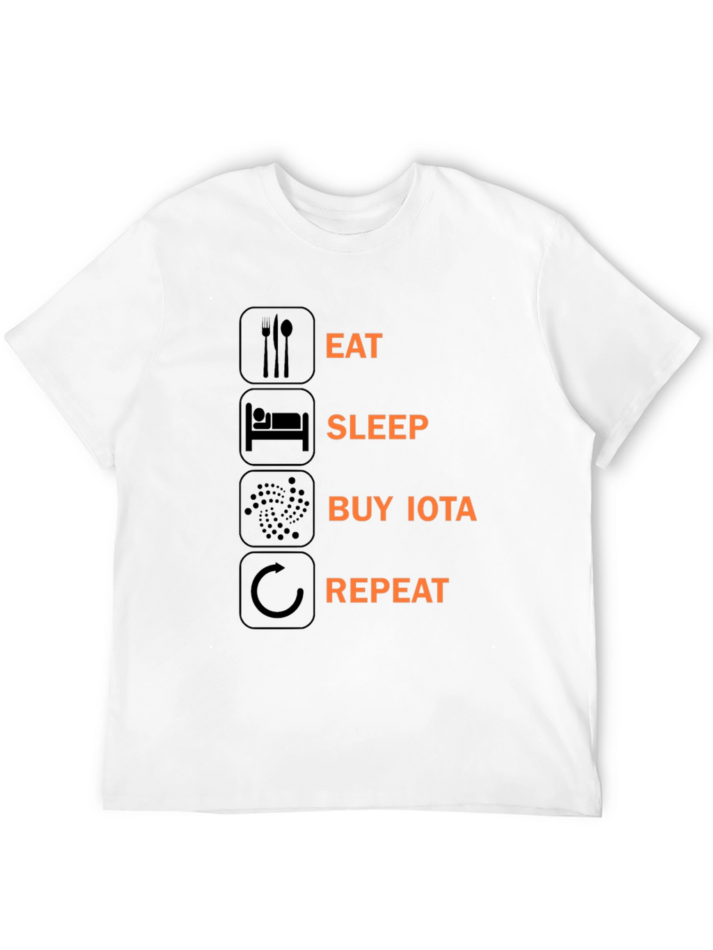 Eat Sleep Buy IOTA Repeat Black T-Shirt