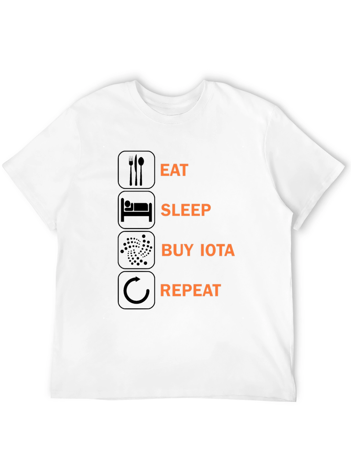 Eat Sleep Buy IOTA Repeat Black T-Shirt