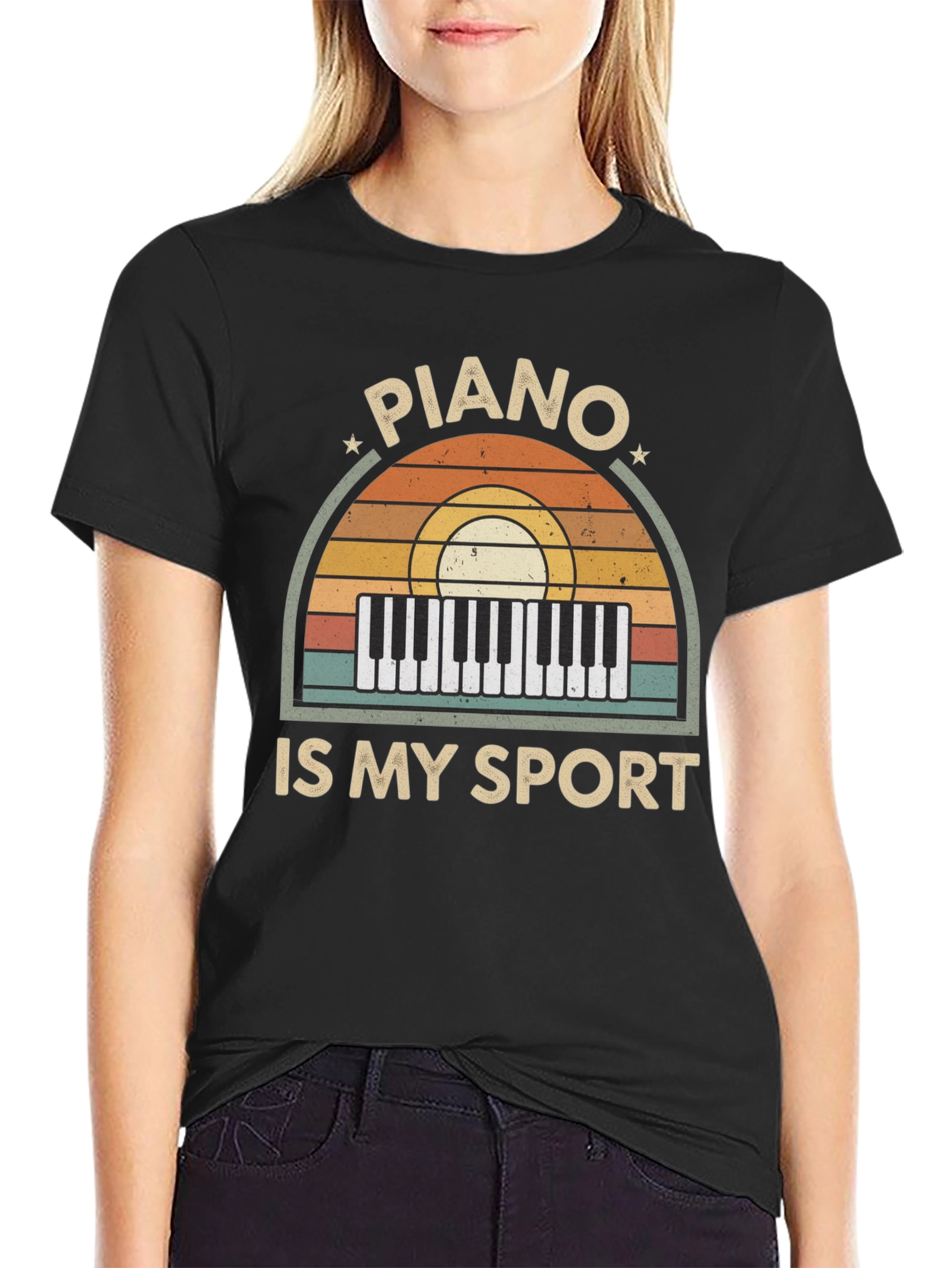 Piano Is My Sport Graphic Tee - Music Lover T-Shirt