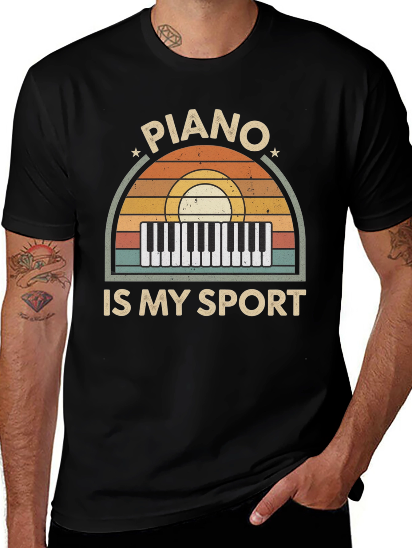 Piano Is My Sport Graphic Tee - Music Lover T-Shirt