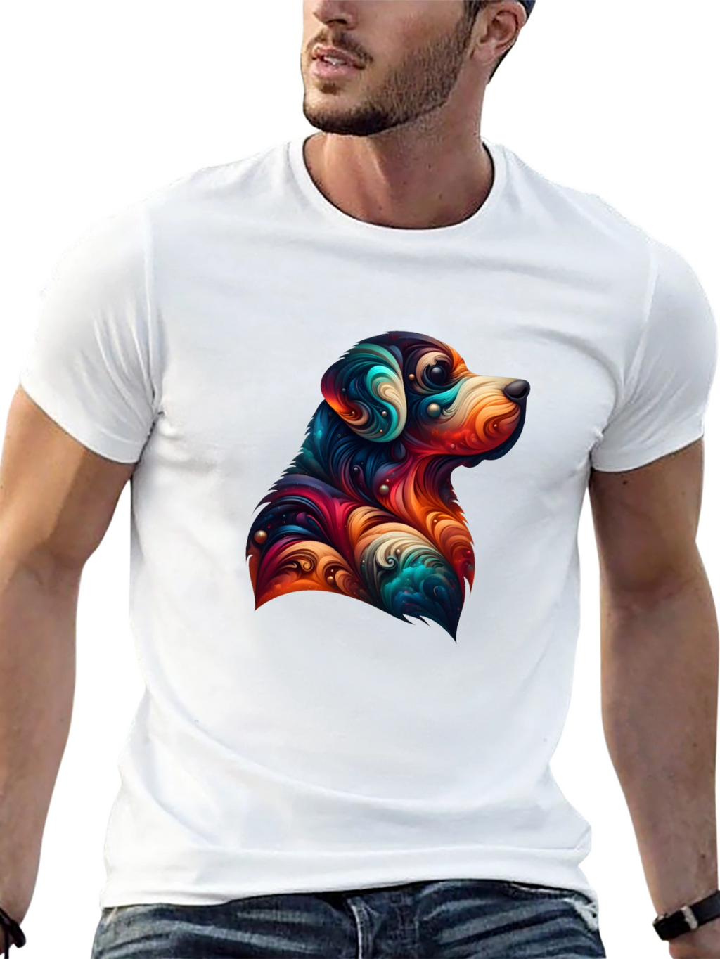 Dog Art Graphic Tee - Black Unisex T-Shirt