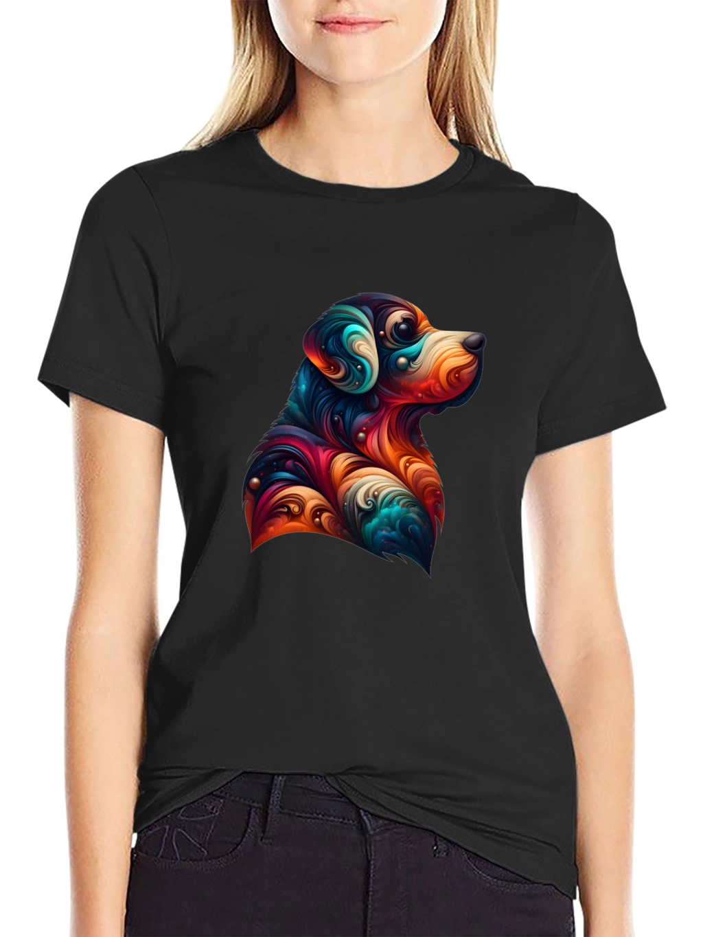 Dog Art Graphic Tee - Black Unisex T-Shirt