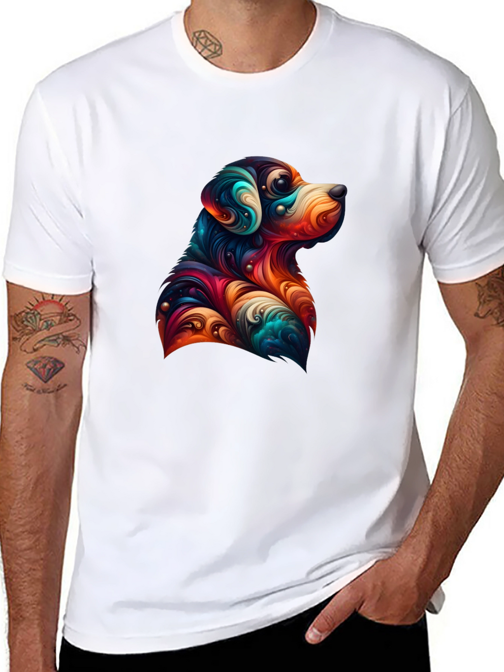 Dog Art Graphic Tee - Black Unisex T-Shirt